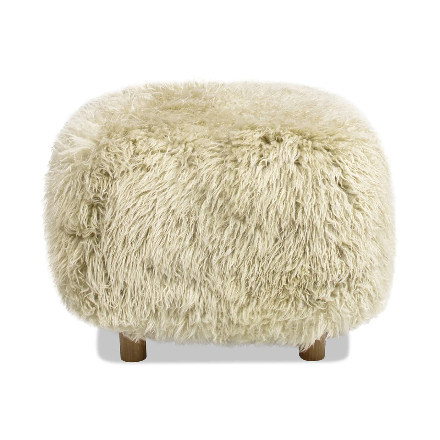Enchante - New Zealand Sheepskin Rectangular Accent Ottoman - Taupe / Natural - Image 9