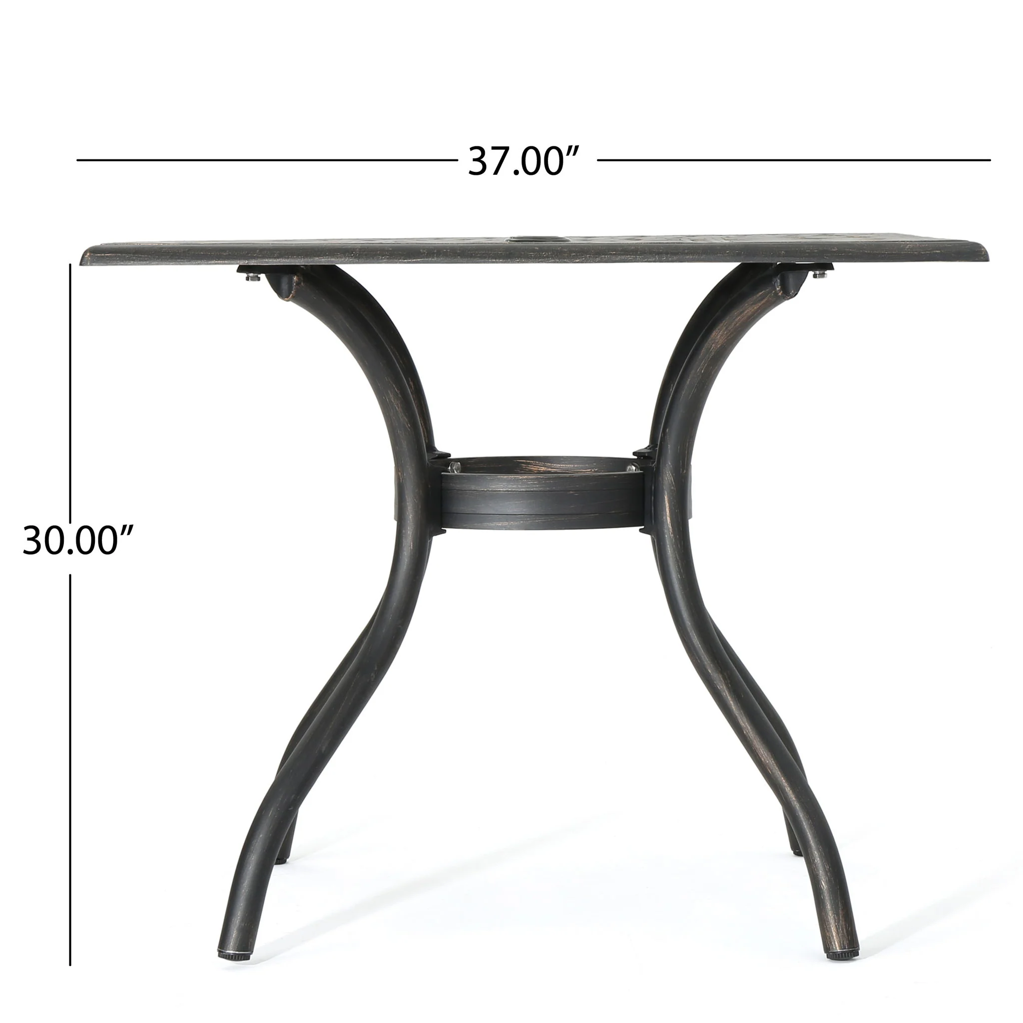 Enchantia - Outdoor Square Dining Table With Weave Tabletop And Flared Legs - Copper - Image 6