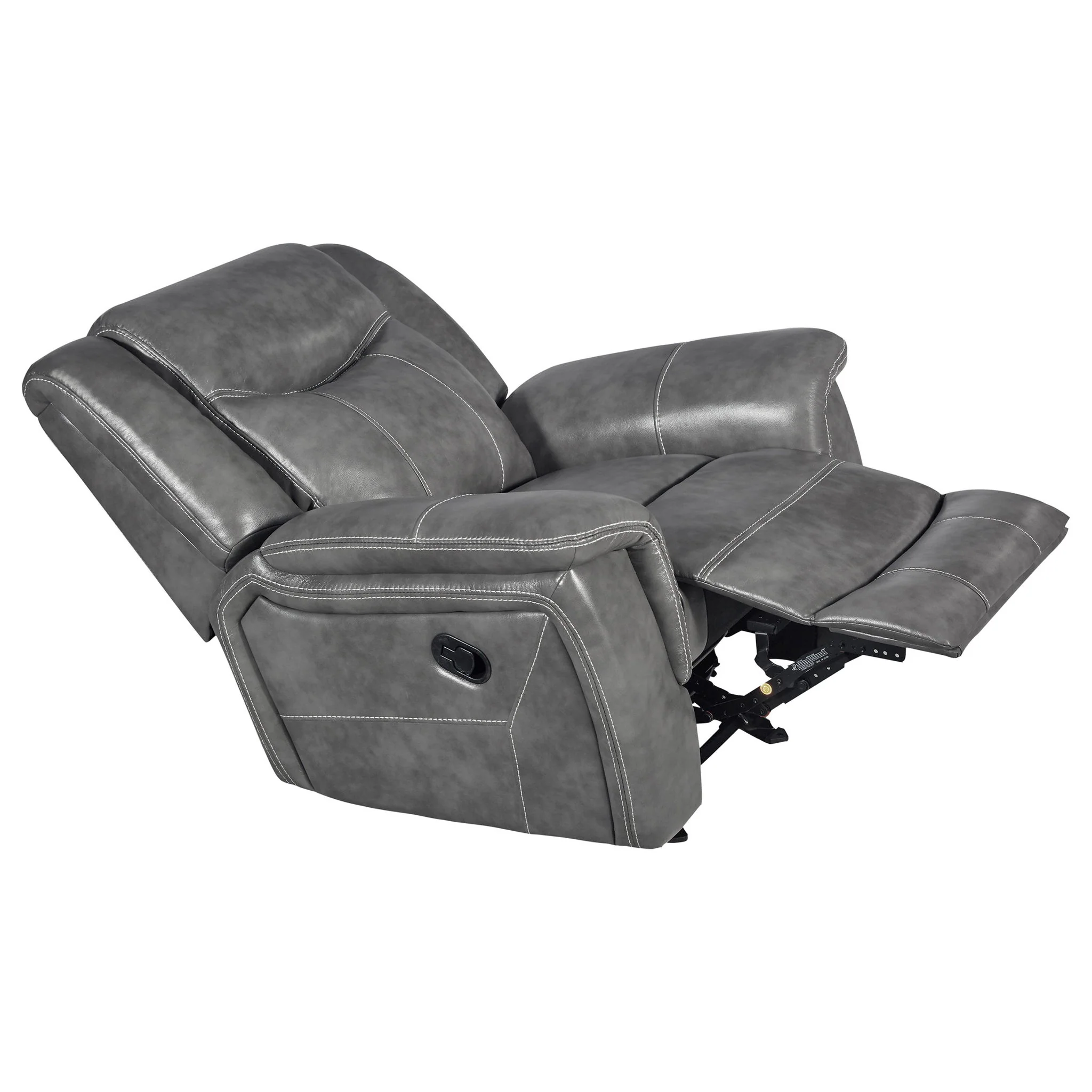 Encino - Upholstered Padded Arm Glider Recliner - Gray - Image 9