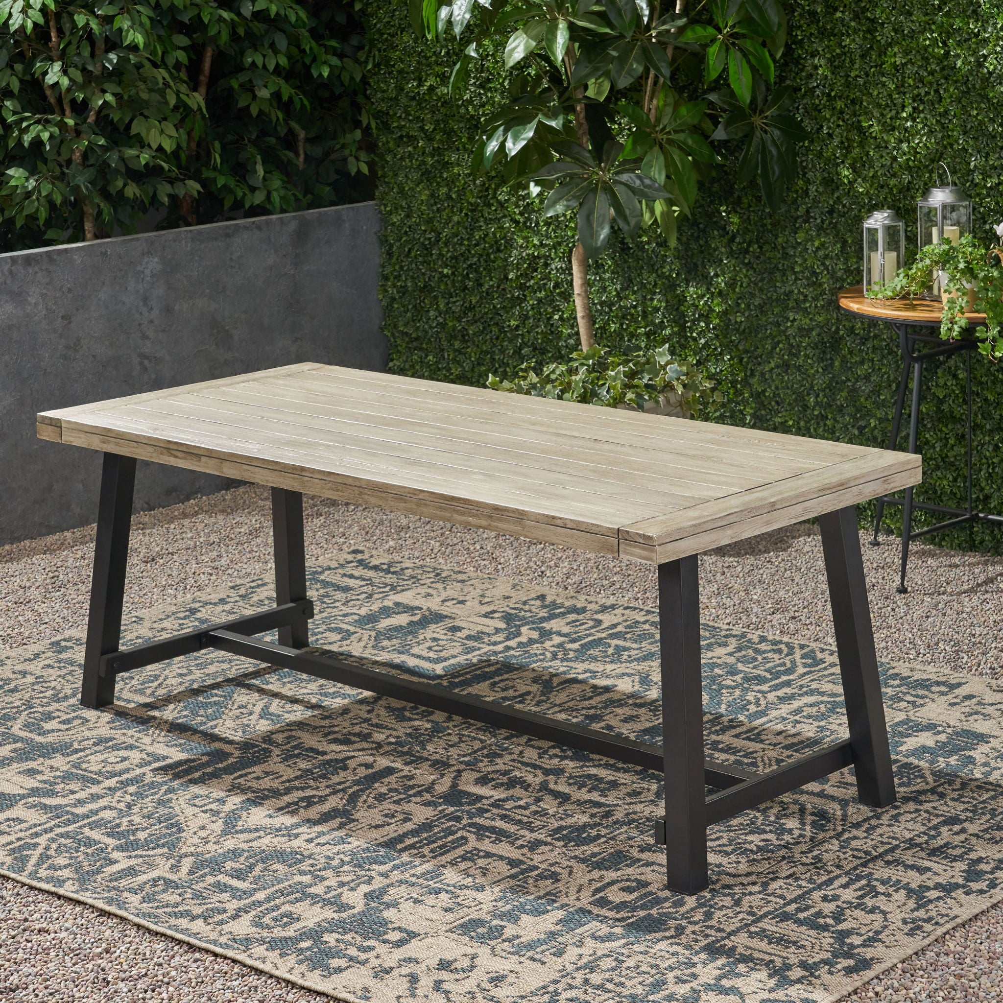 Equilibrium - Outdoor Dining Table With Wooden Frame And Slat Top - Image 14
