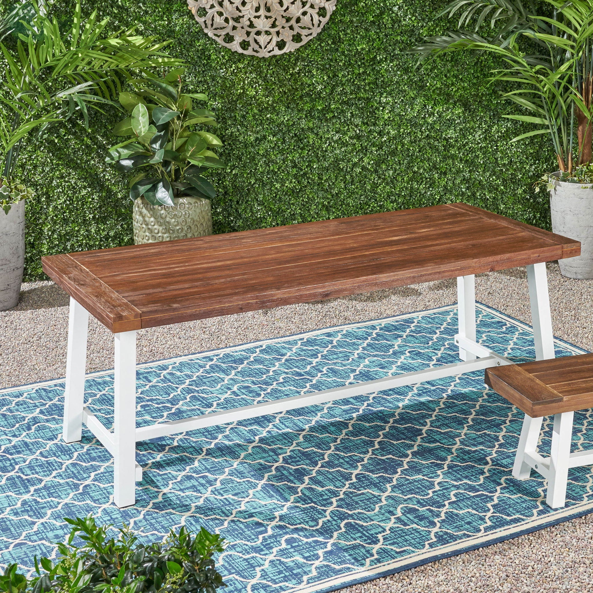 Equilibrium - Outdoor Dining Table With Wooden Frame And Slat Top - Image 24