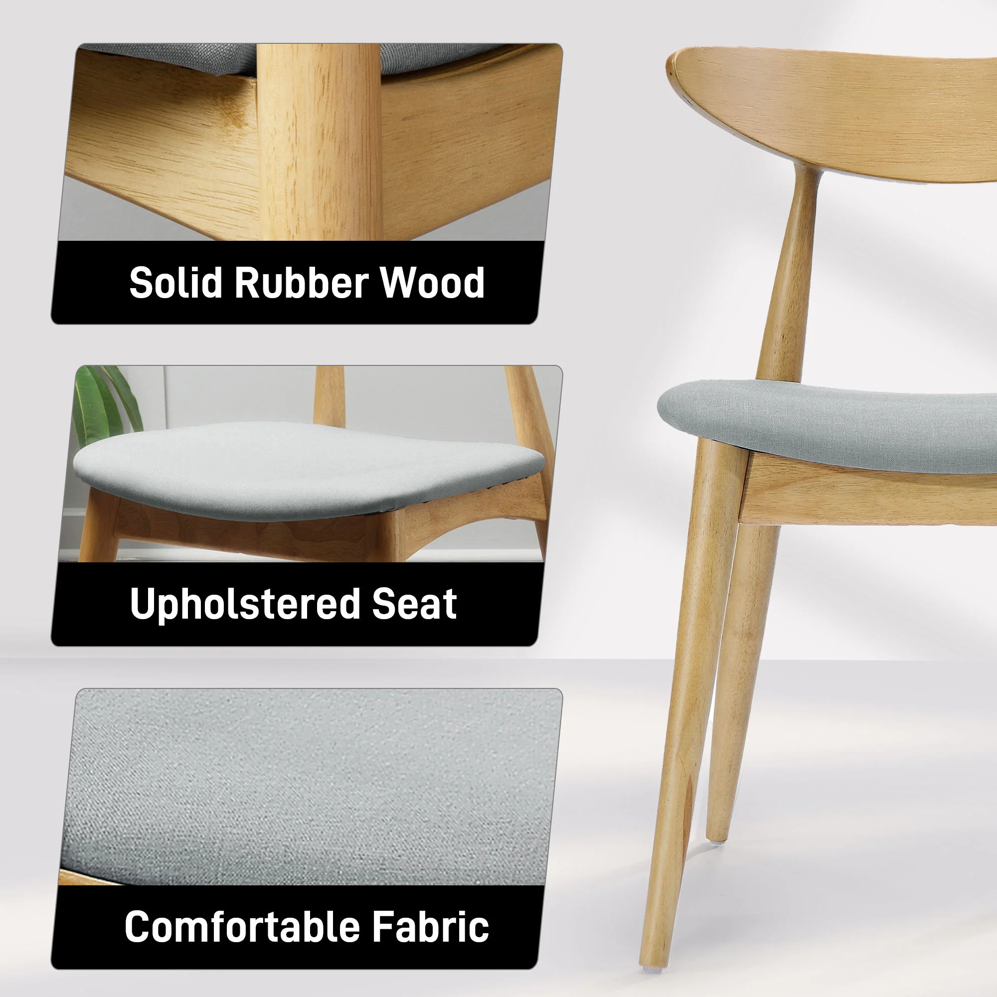 Ergonomic Back Dining Chairs (Set of 2) - Image 9