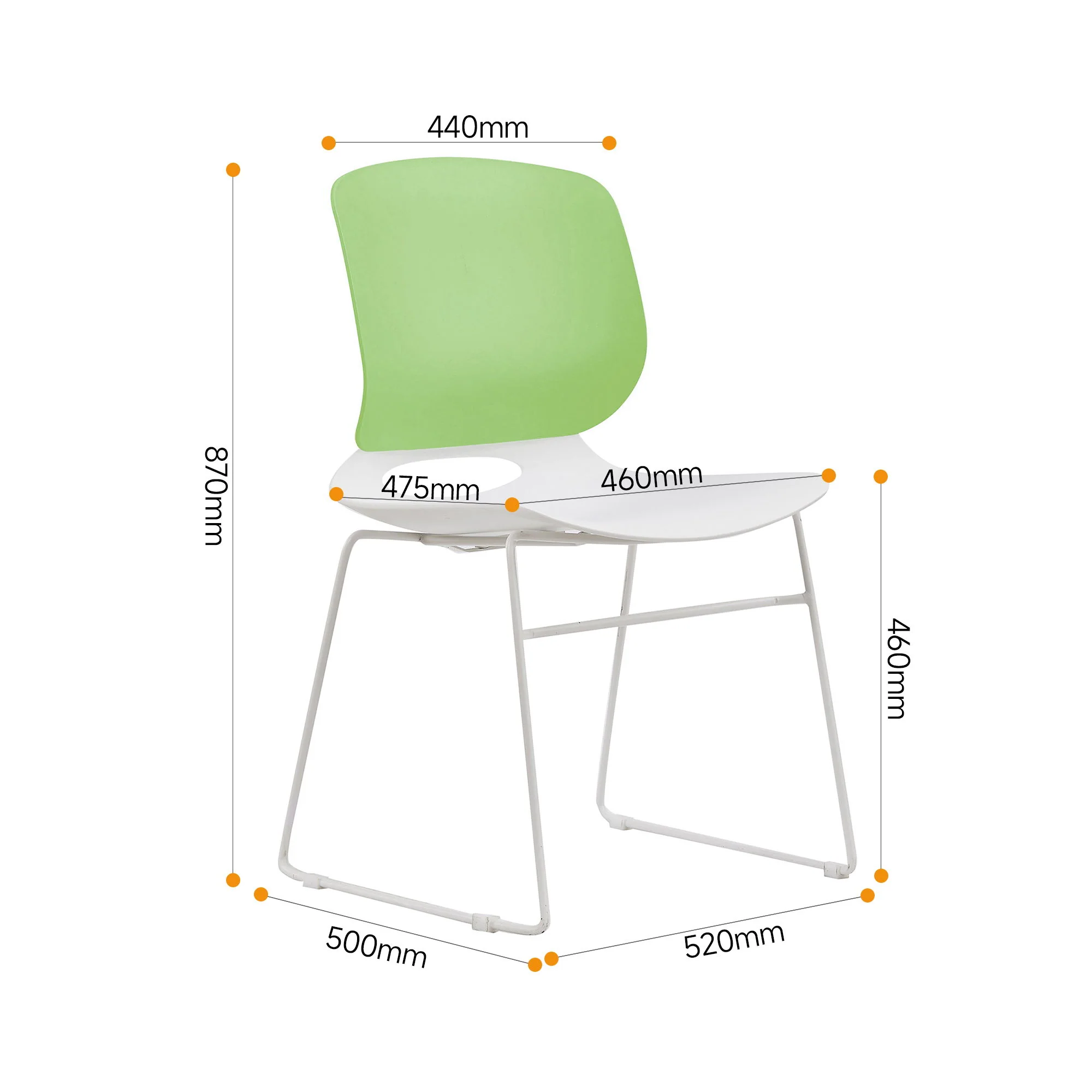 Ergonomic Backrest Stacking Chairs (Set of 4) - Image 5