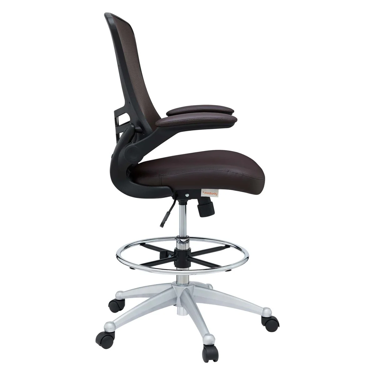 Ergonomic Mesh and Vinyl Drafting Chair with Flip-Up Arms for Taller Workspaces - Image 6