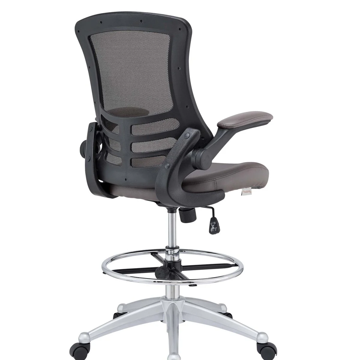 Ergonomic Mesh and Vinyl Drafting Chair with Flip-Up Arms for Taller Workspaces - Image 7