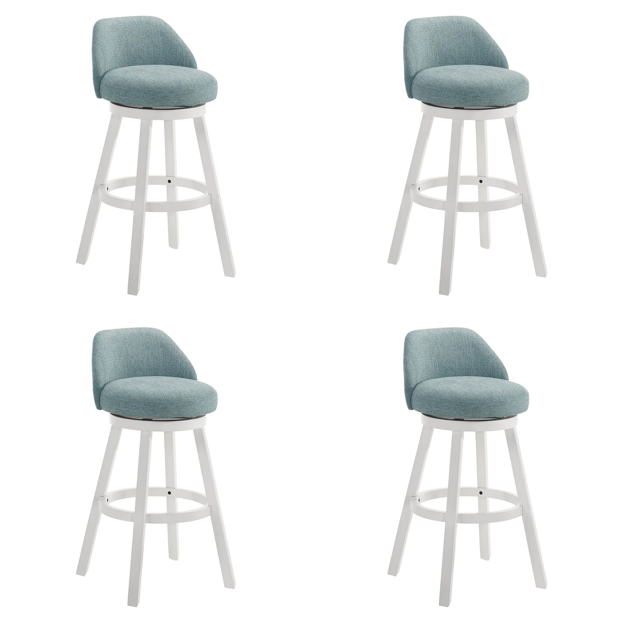 Erika - Modern Transitional Swivel Wood Bar Height Kitchen Bar Stool - Image 3