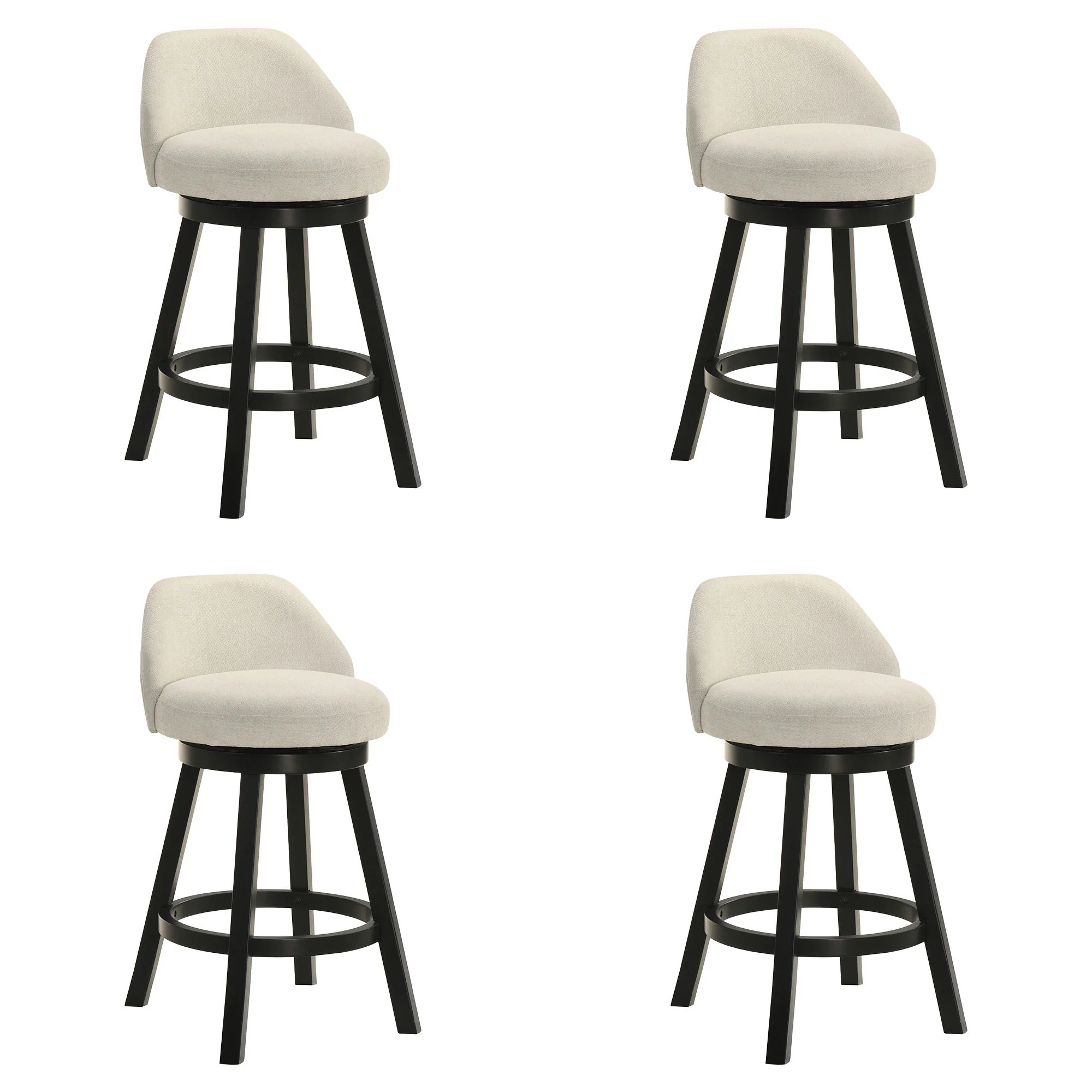 Erika - Modern Transitional Swivel Wood Counter Height Kitchen Bar Stool - Image 2