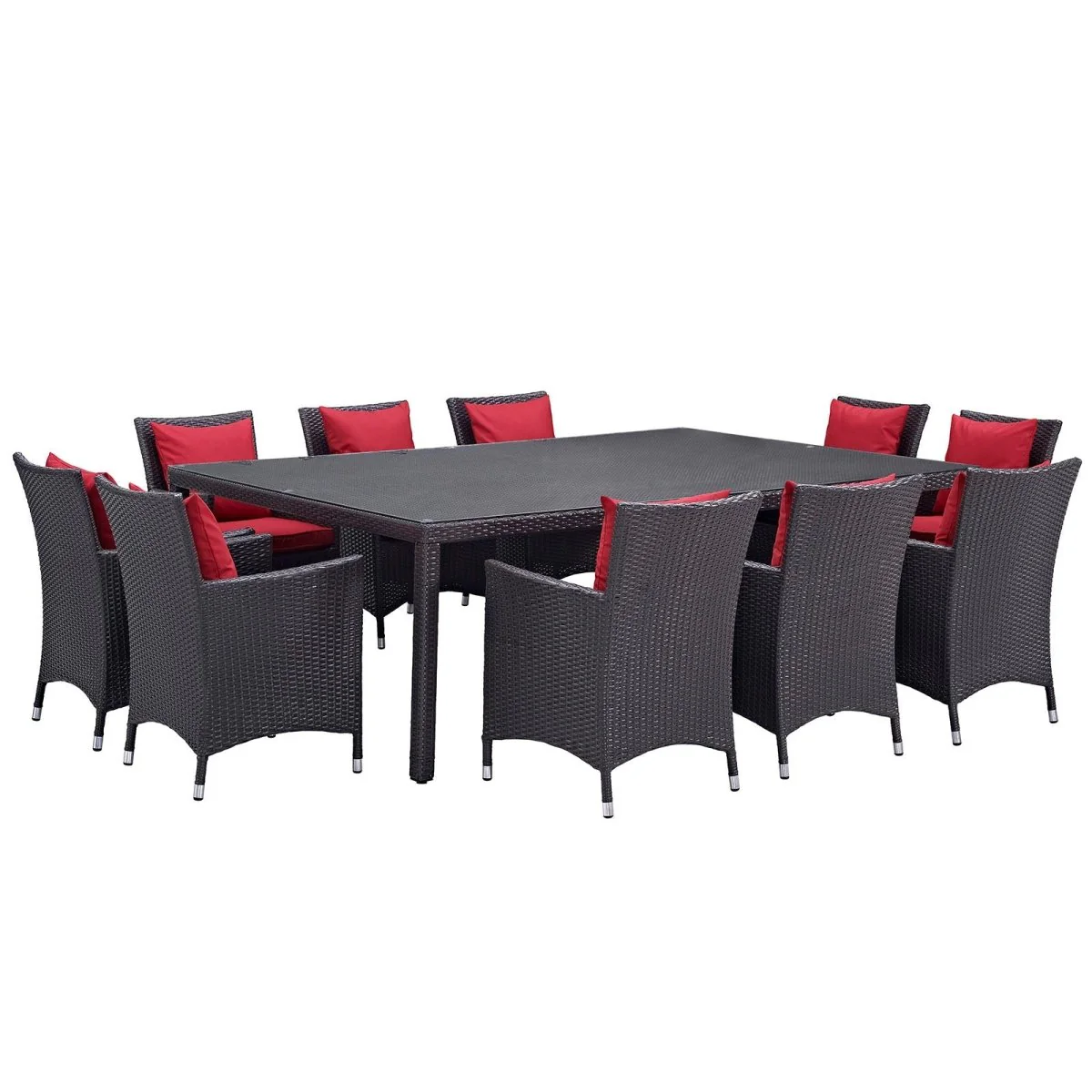 Espresso Wicker Outdoor Dining Set with Dining Tables and Coordinating Chairs - Image 43