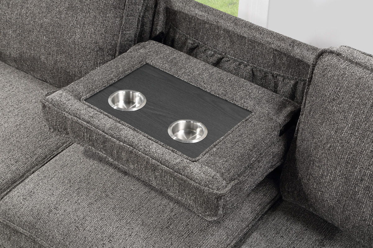 Estelle - Fabric Reversible Sleeper Sectional With Storage Chaise Drop-Down Table 2 Cup Holders And 2 USB Ports - Image 6