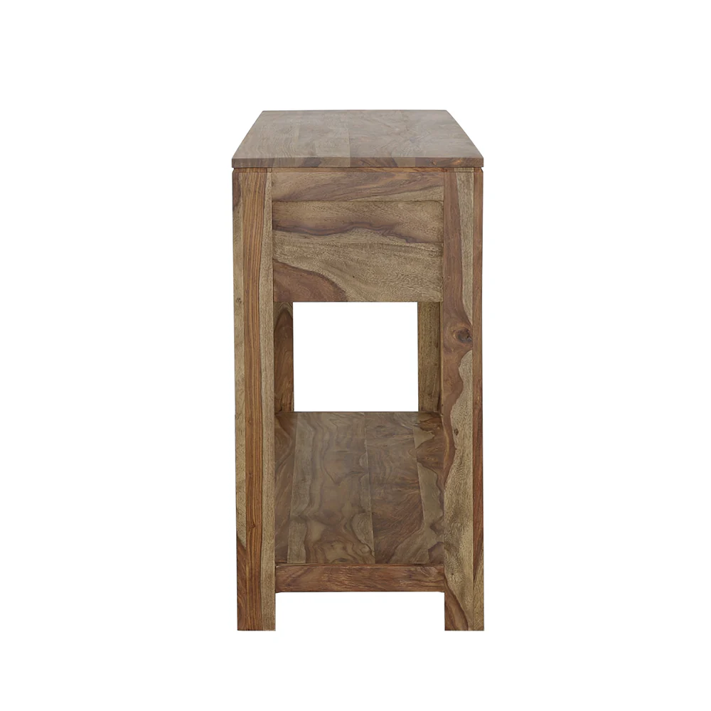 Esther 3-Drawer Wood Console Table, Natural Sheesham - Image 8