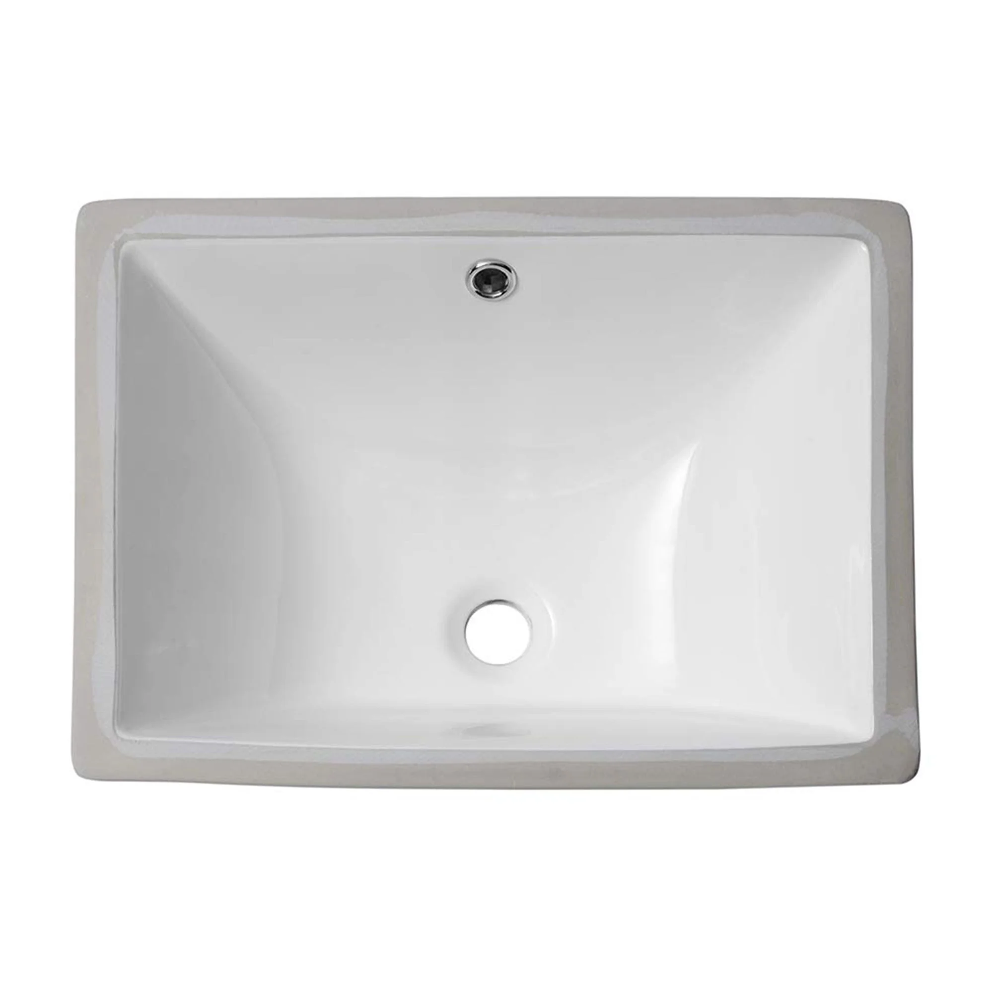 European Style Ceramic Rectangular Undermount Bathroom Sink With Overflow