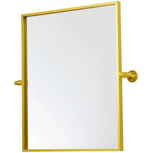 Everly 24 x 20 Inch Gold Rectangle Pivot Wall Mirror - Image 2