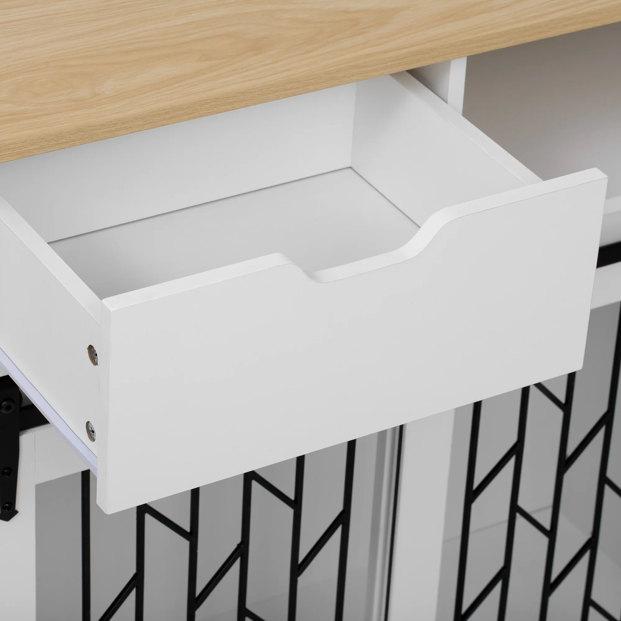 Everly 42-Inch Pet-Friendly Kitchen Island and Dog Crate with Sliding Barn Doors - Image 10