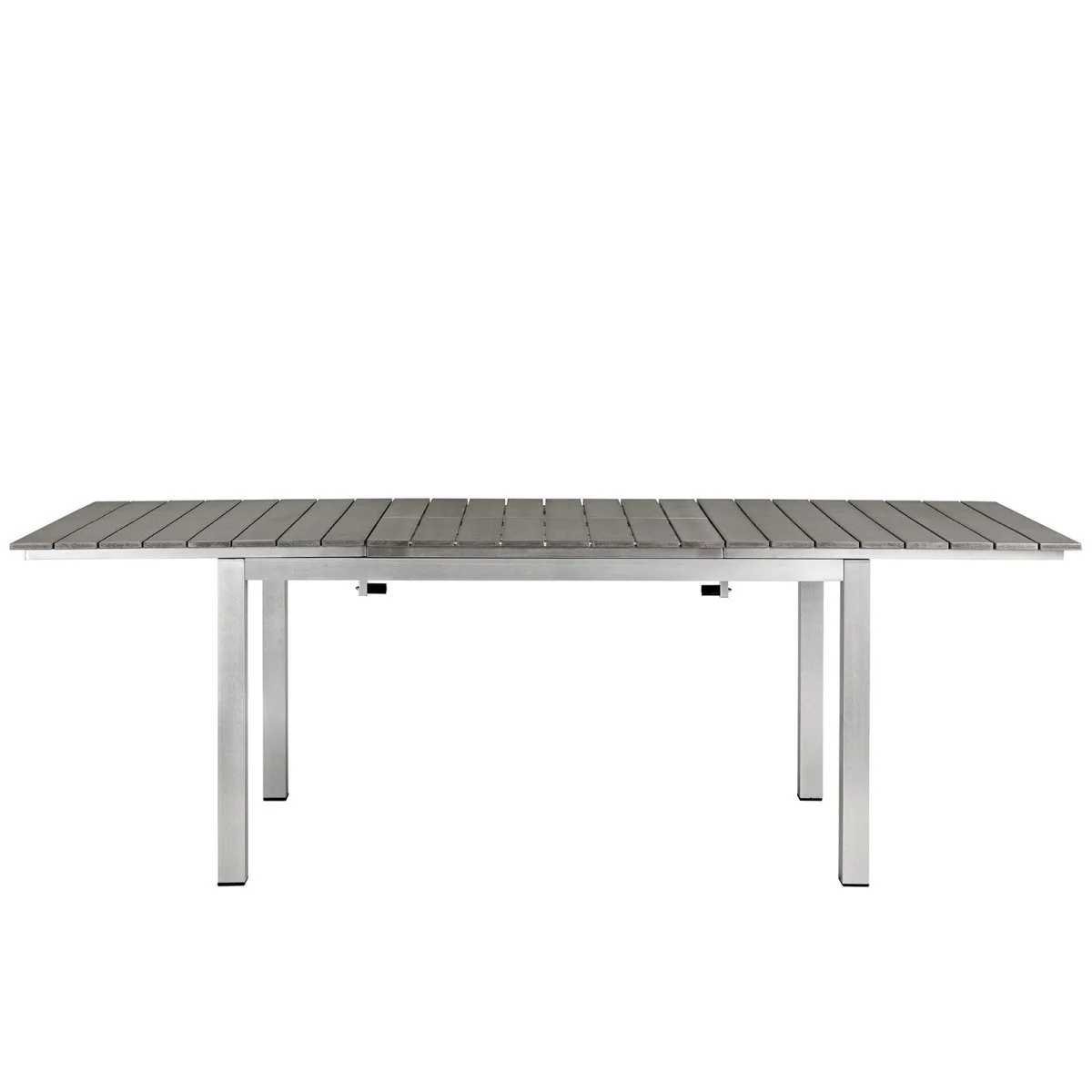 63-94" Silver Gray Extendable Aluminum Outdoor Dining Table - Image 6