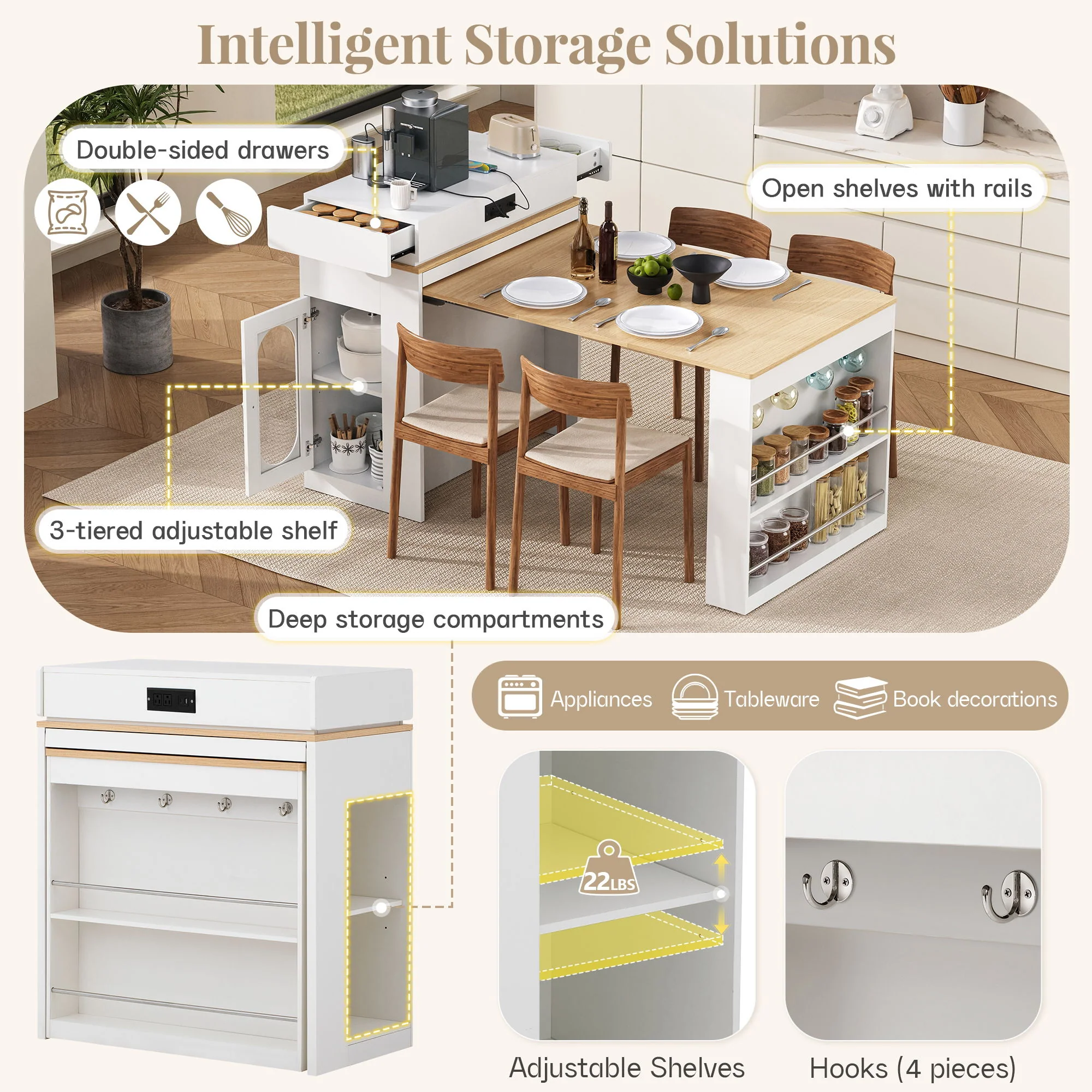Extendable Dining Table With Folding Top - Image 17
