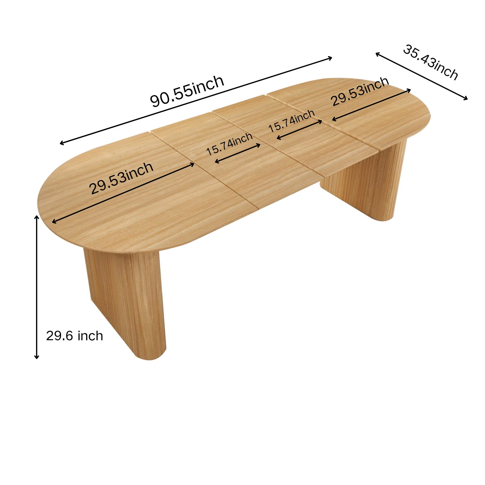 Extensible Dining Table, Suitable For 4 - 6 People - Oak - Image 4