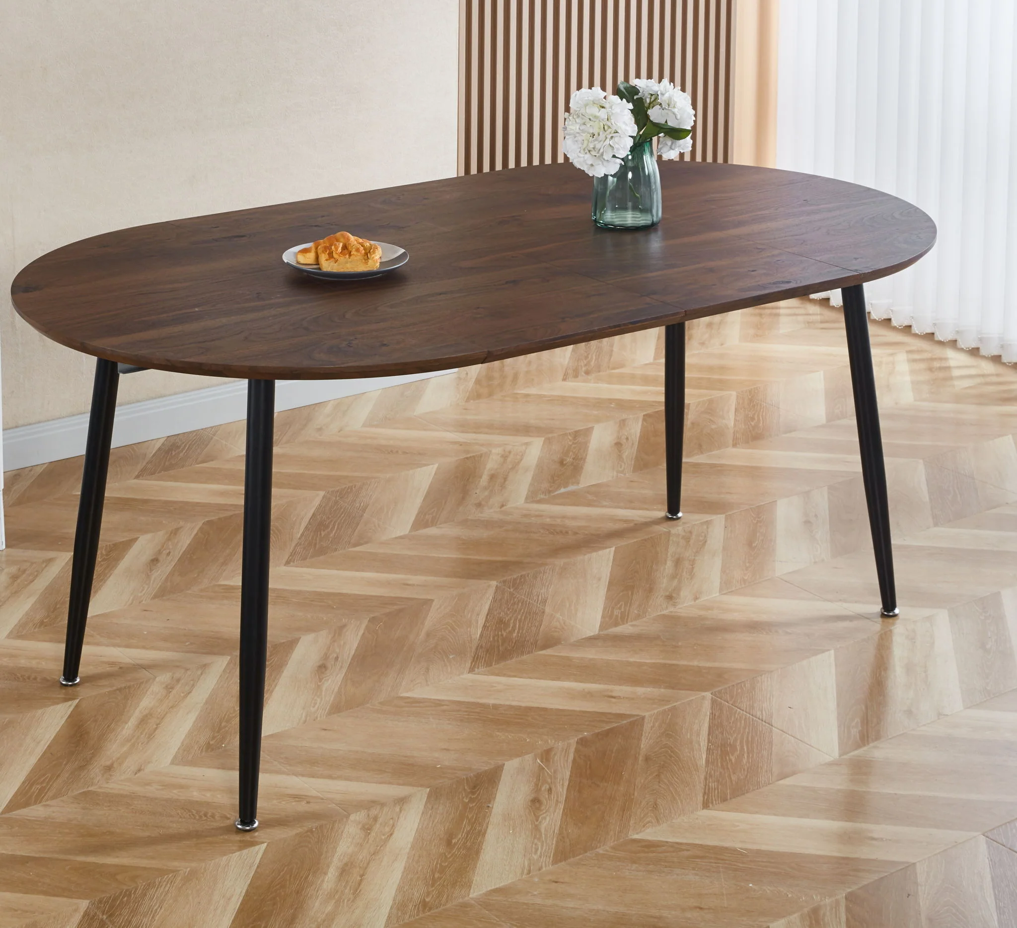 Extensible Table, Dining Table, Office Table, Coffee Table Metal Leg - Image 2
