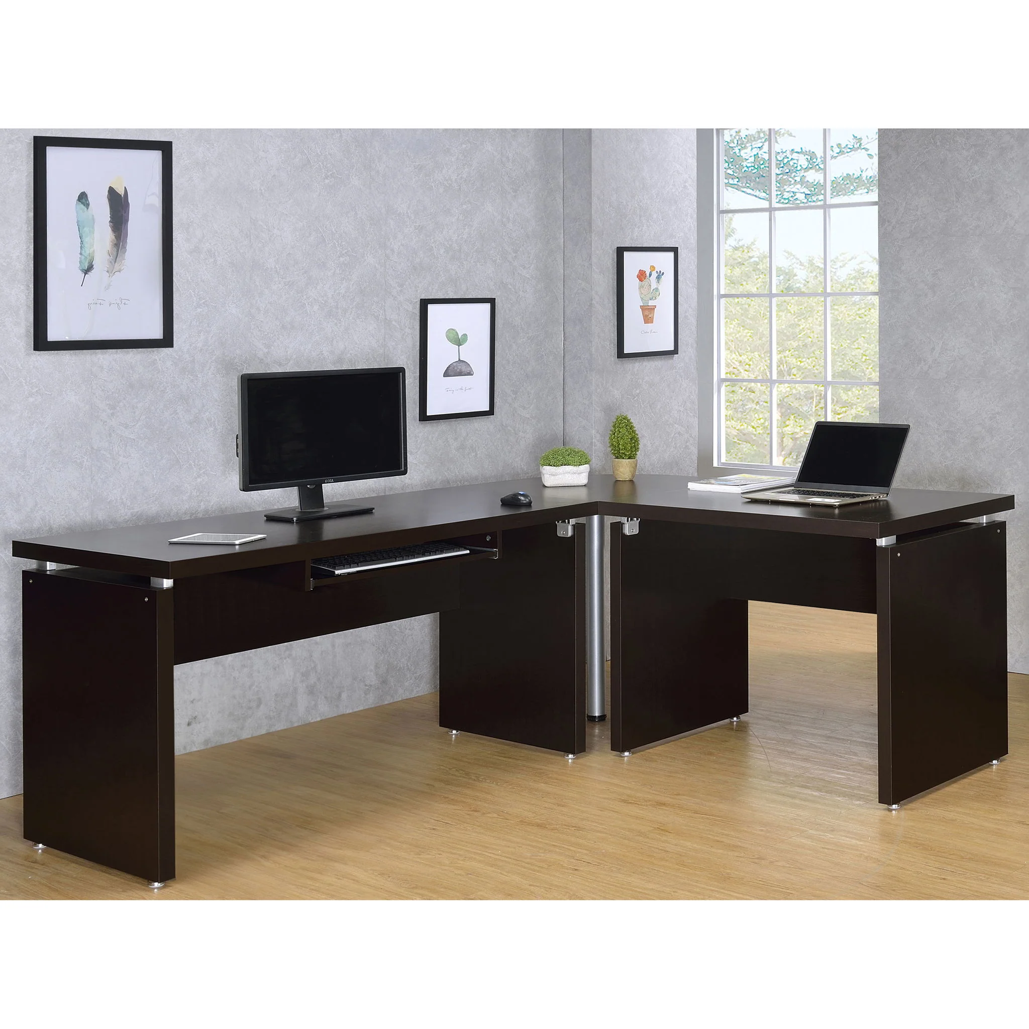Extension Desk With Floating Top Design - Brown - Image 7