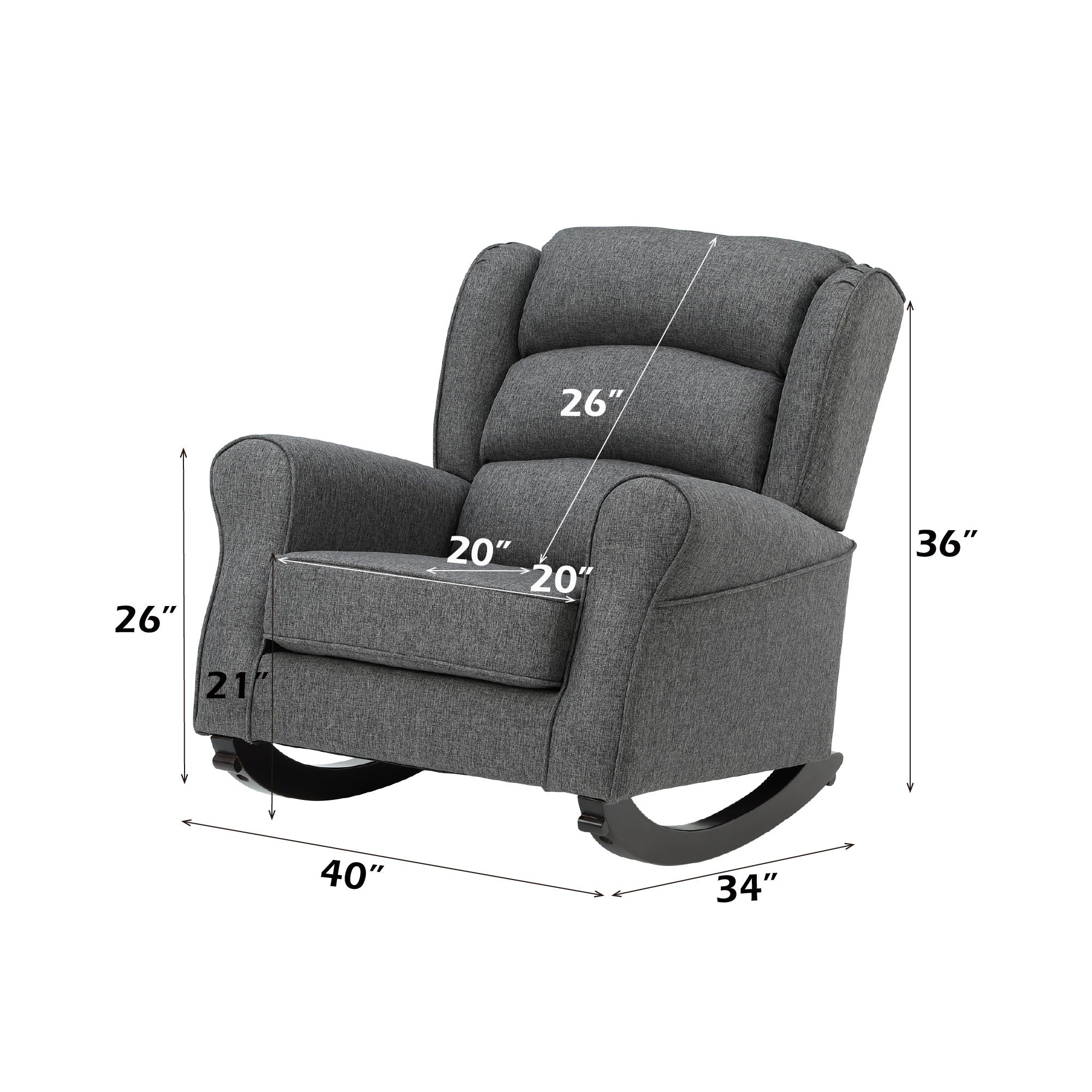 Fabien - Rocking Chair - Gray - Image 3