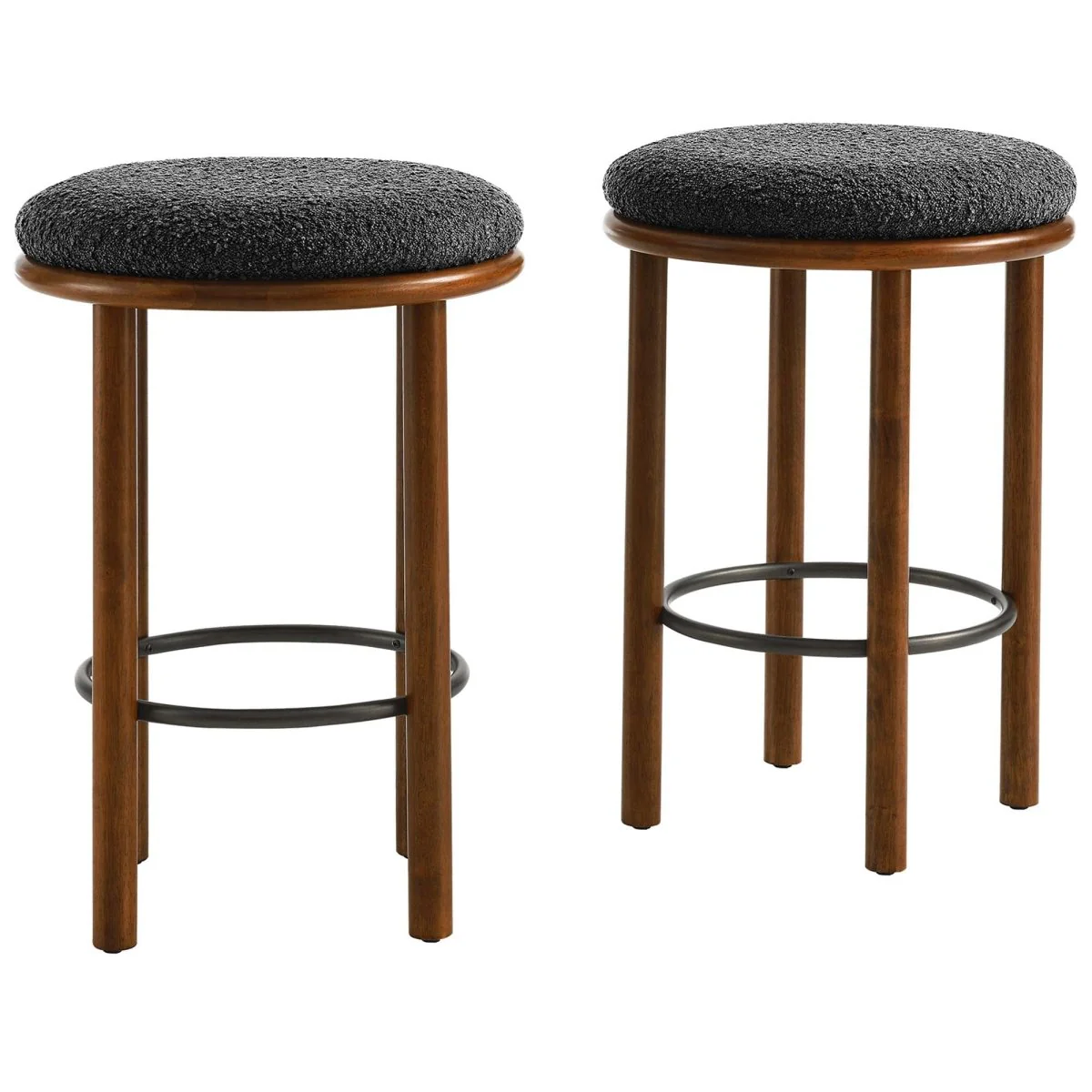 Fable 26" Backless Boucle Fabric Counter Stools Set of 2 - Image 6