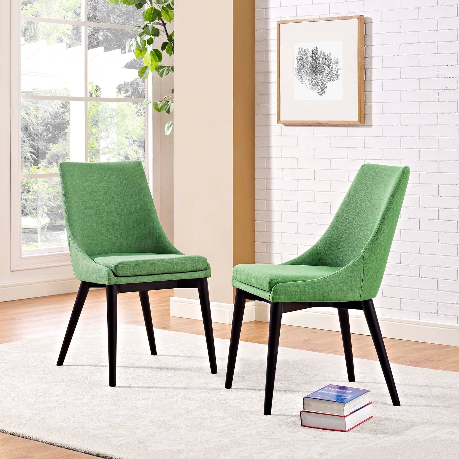 Fabric Dining Side Chair Set with Tapered Wood Legs – Set of 2 - Image 15