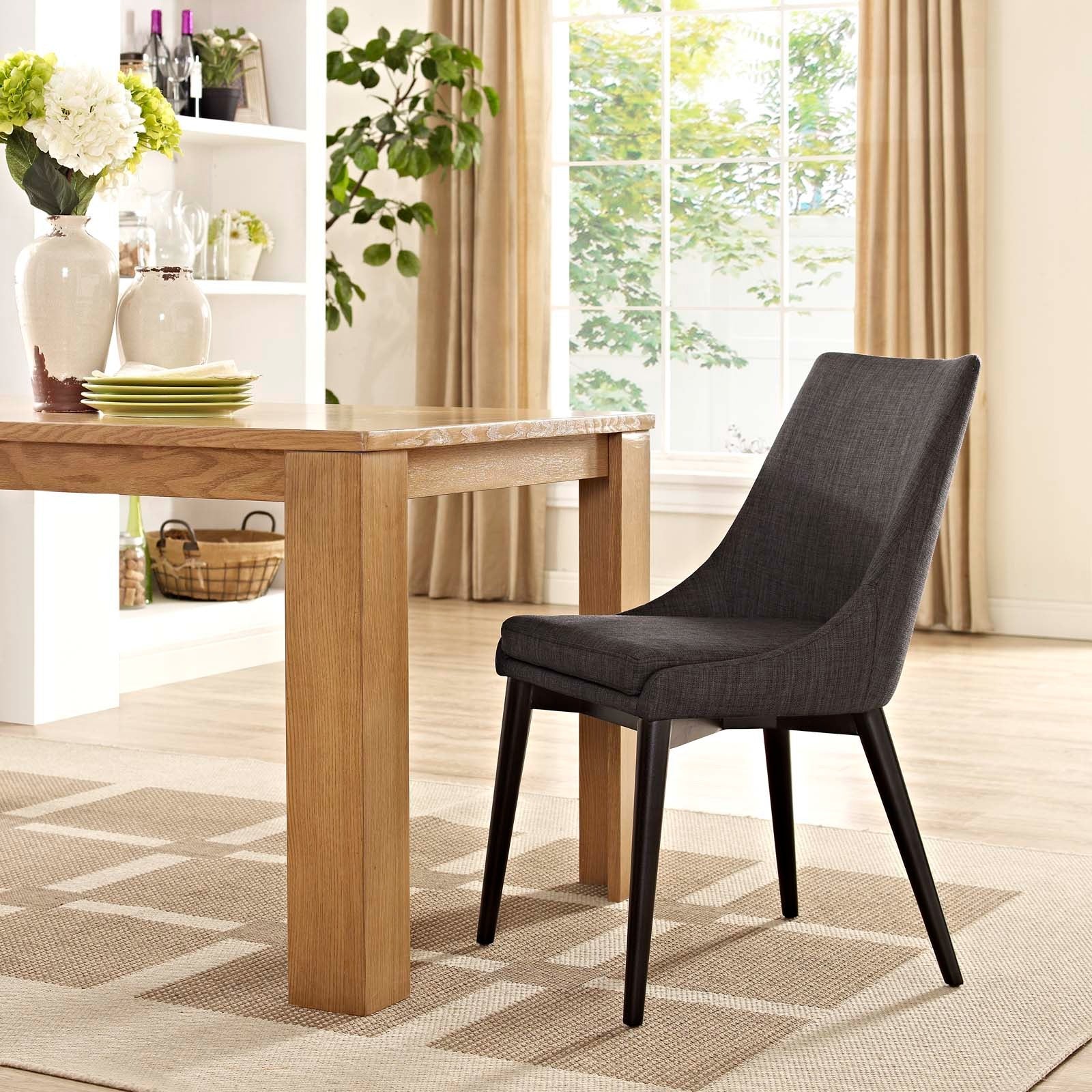 Fabric Dining Side Chair with Tapered Wood Legs - Image 12