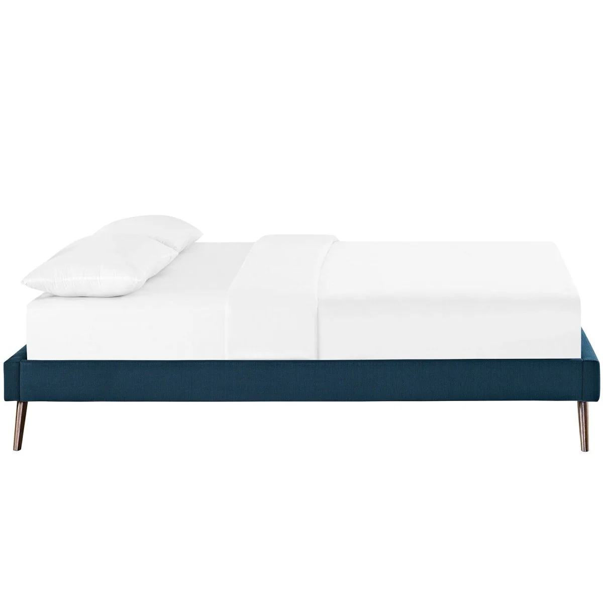 Fabric Platform Bed Frame with Round Splayed Legs - Image 17