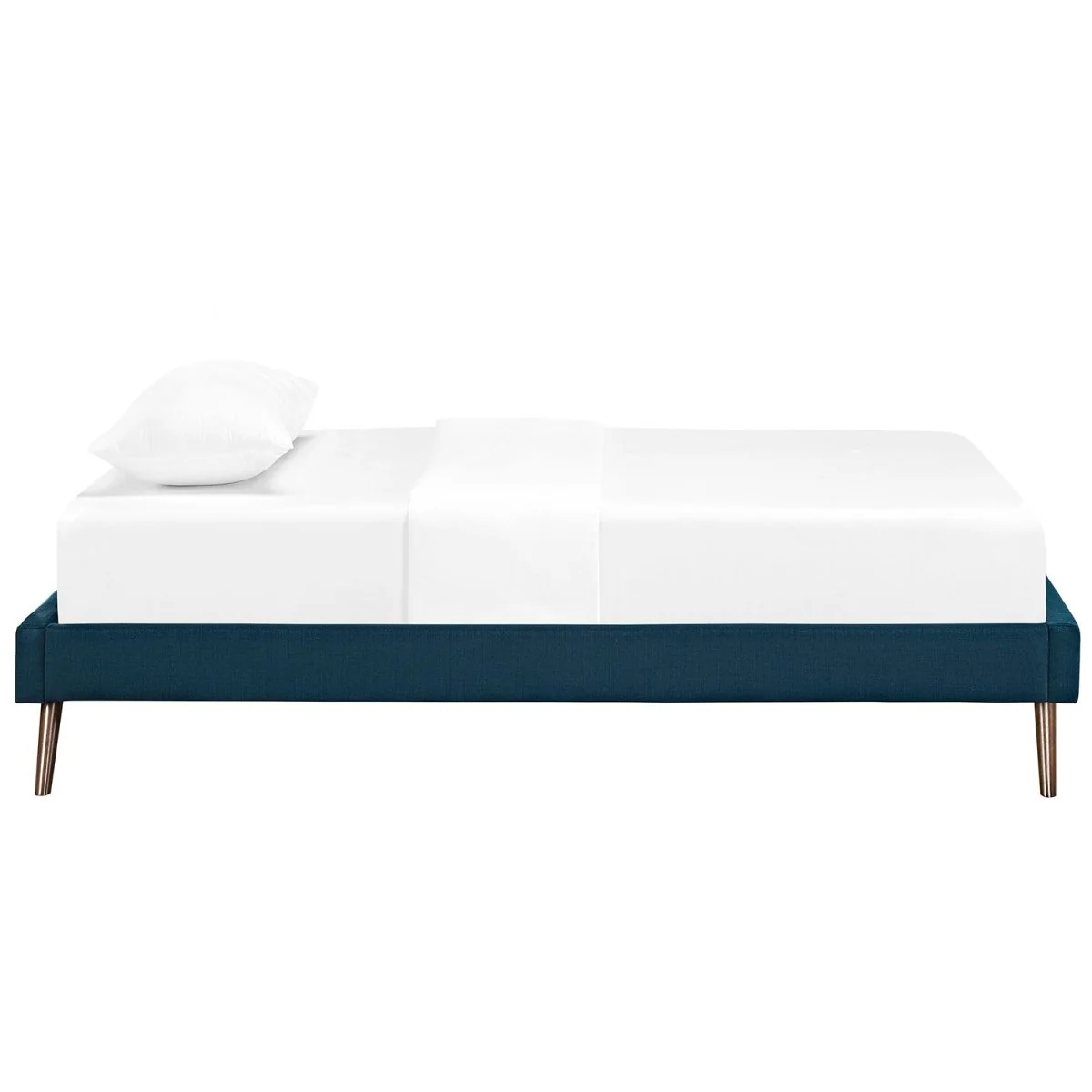 Fabric Platform Bed Frame with Round Splayed Legs - Image 3