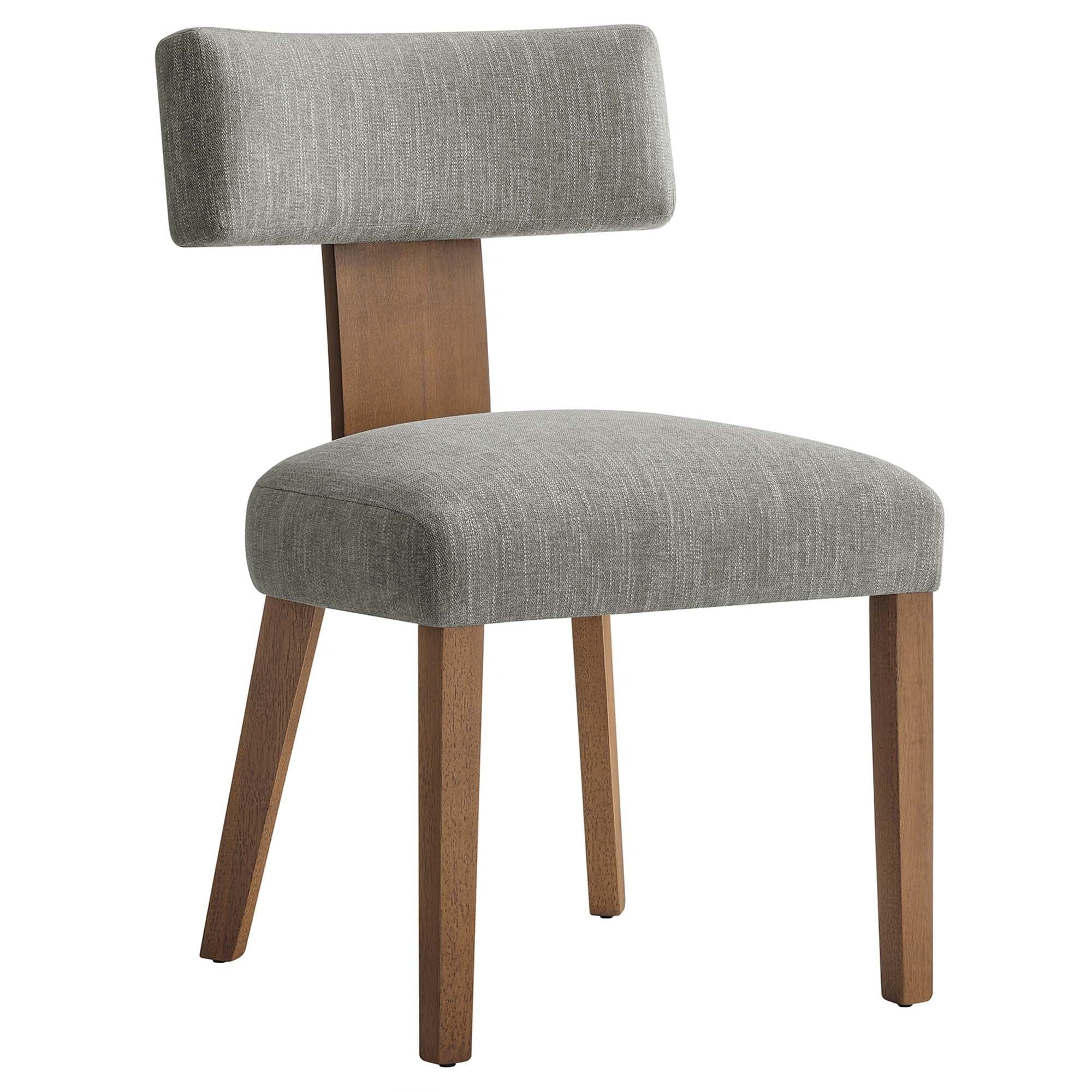Fabric Upholstered Armless Dining Chair Set of 2 – Modern Wood Base - Image 3