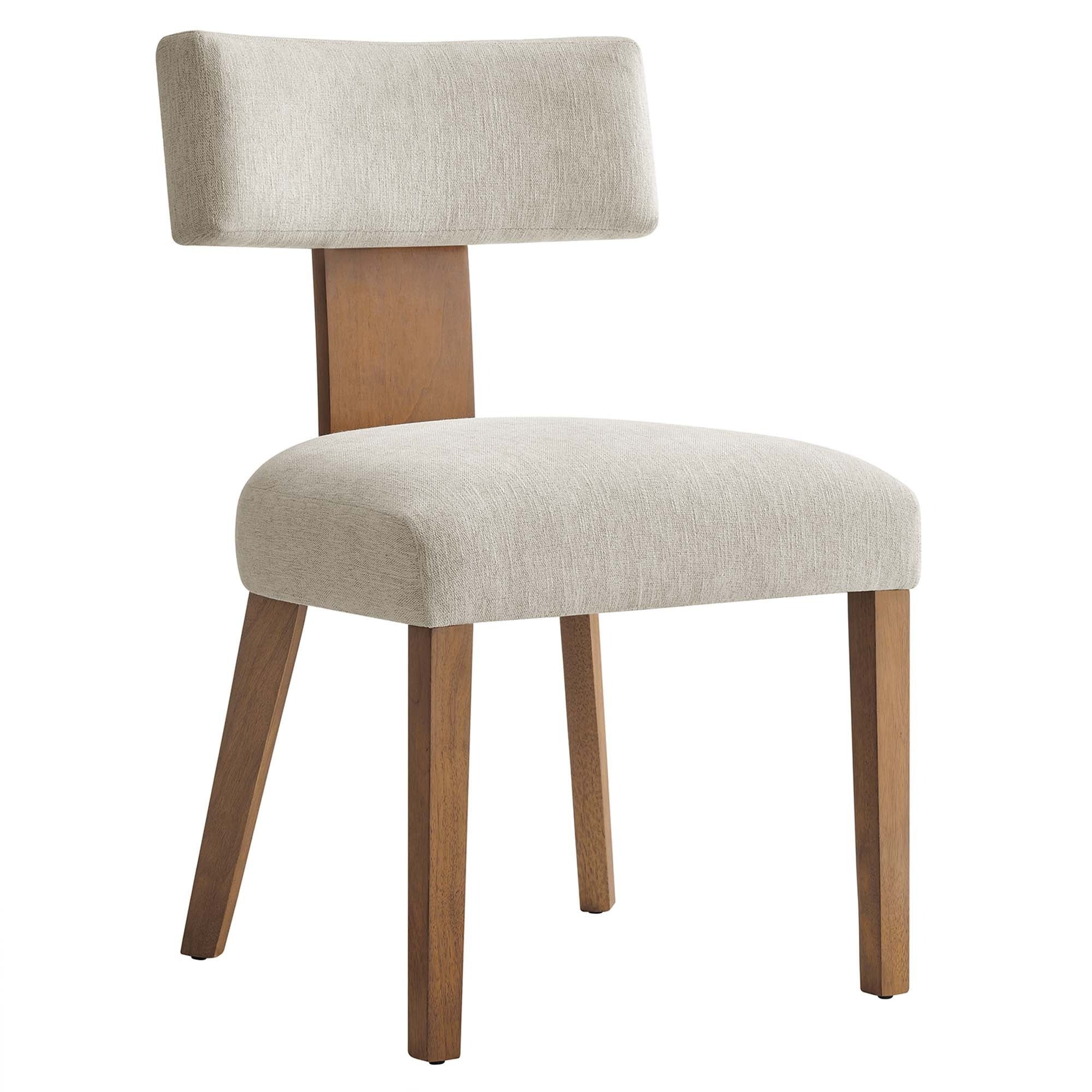 Fabric Upholstered Armless Dining Chair Set of 2 – Modern Wood Base - Image 35