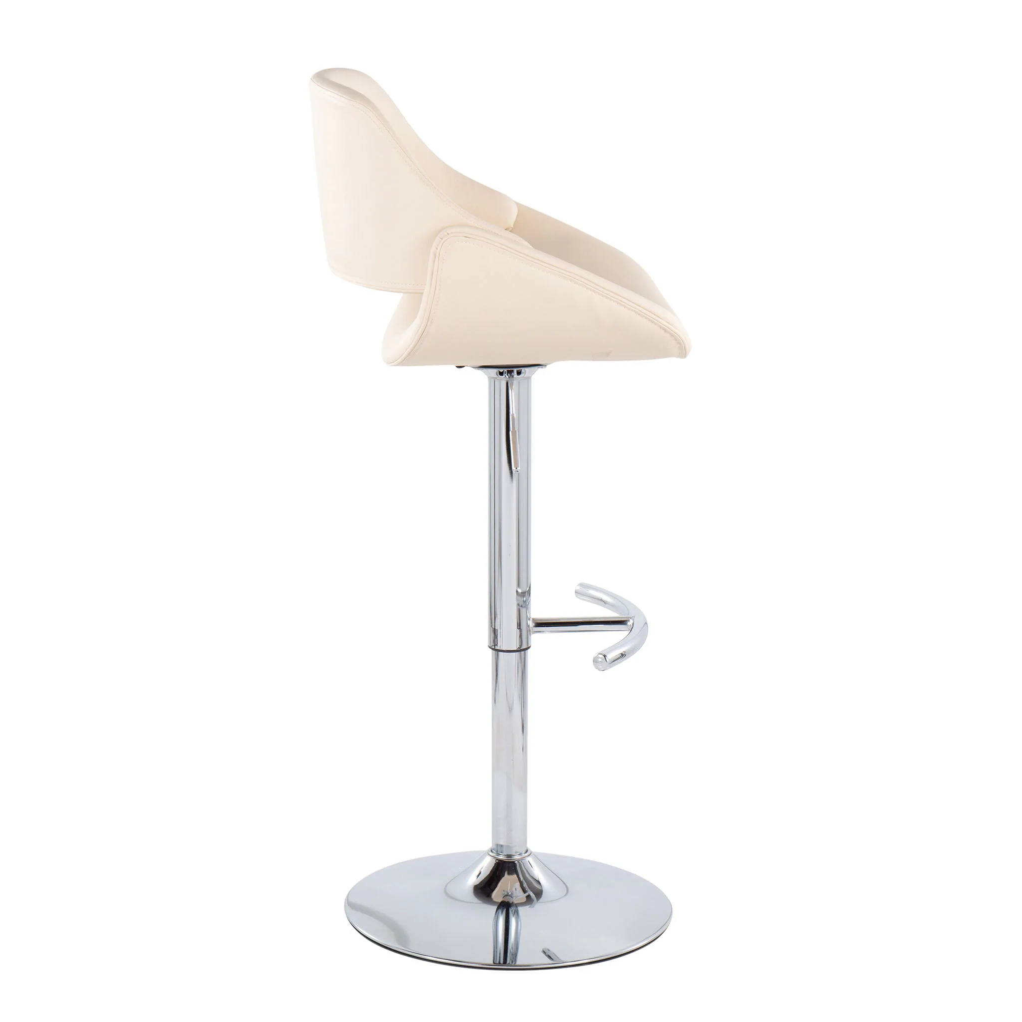 Fabrico - Contemporary Adjustable Bar Stool With Rounded T Footrest (Set of 2) - Image 14
