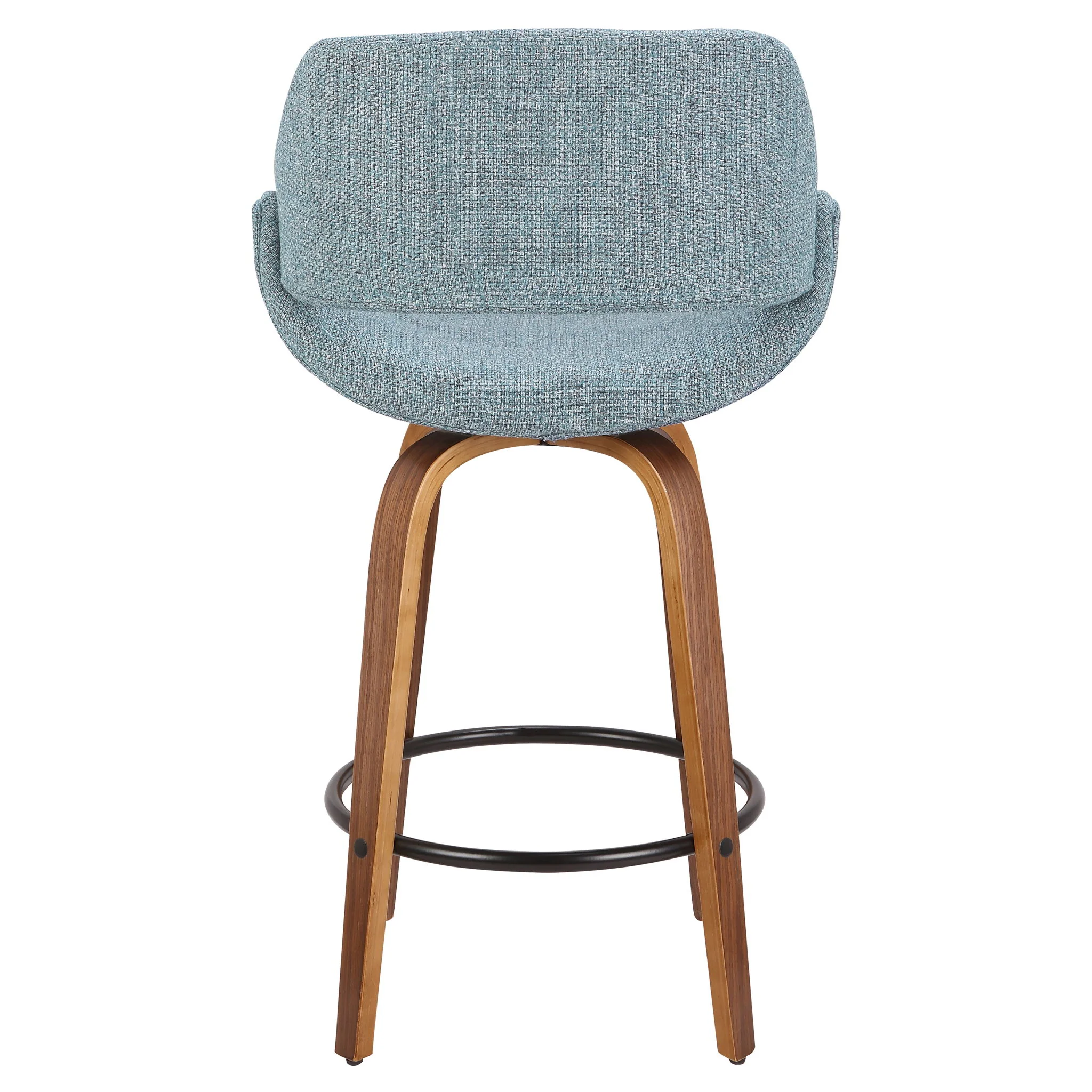 Fabrico - Mid Century Modern Fixed Height Counter Stool And Round Footrest (Set of 2) - Image 7