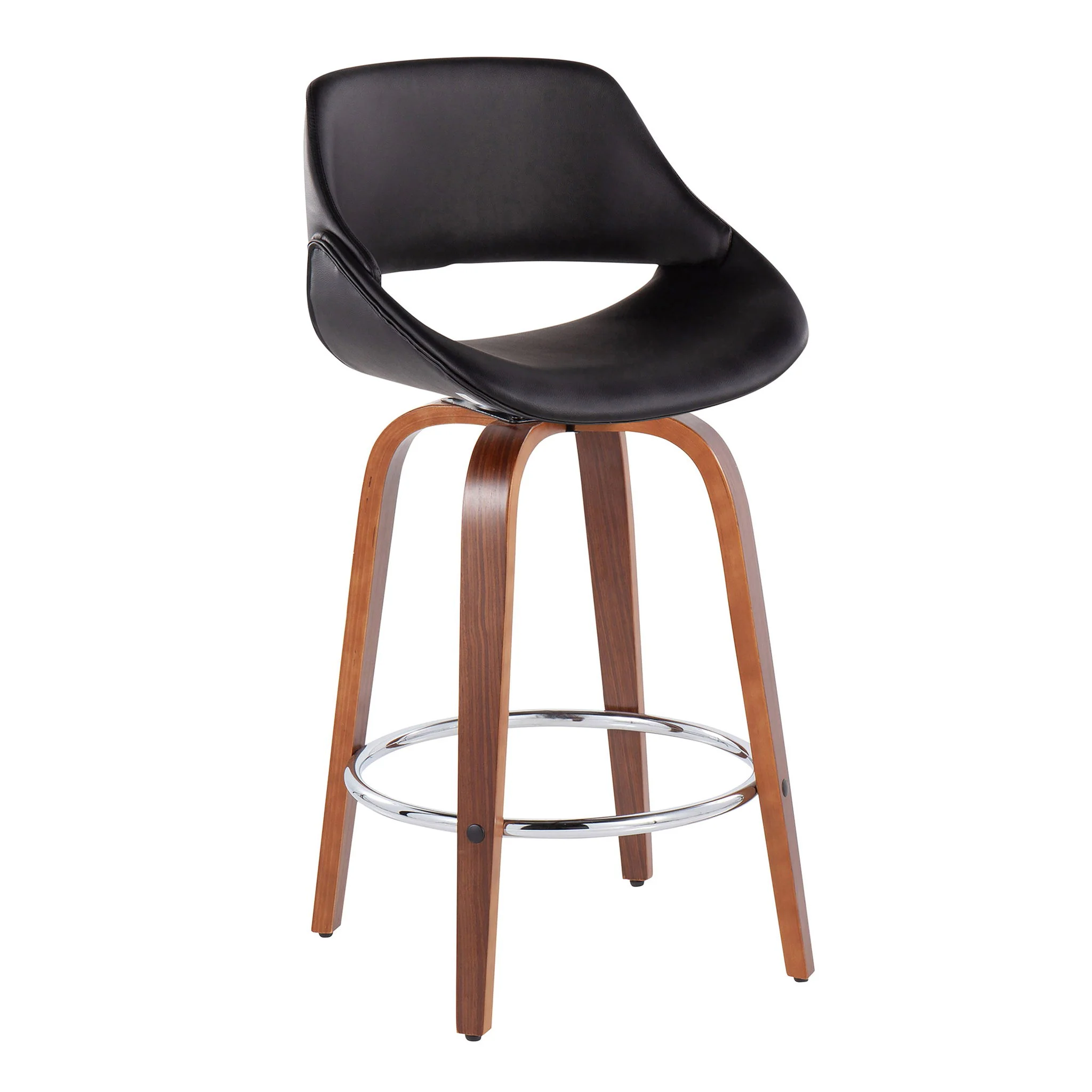 Fabrico - Mid Century Modern, Fixed Height Counter Stool With Round Footrest (Set of 2) - Image 17