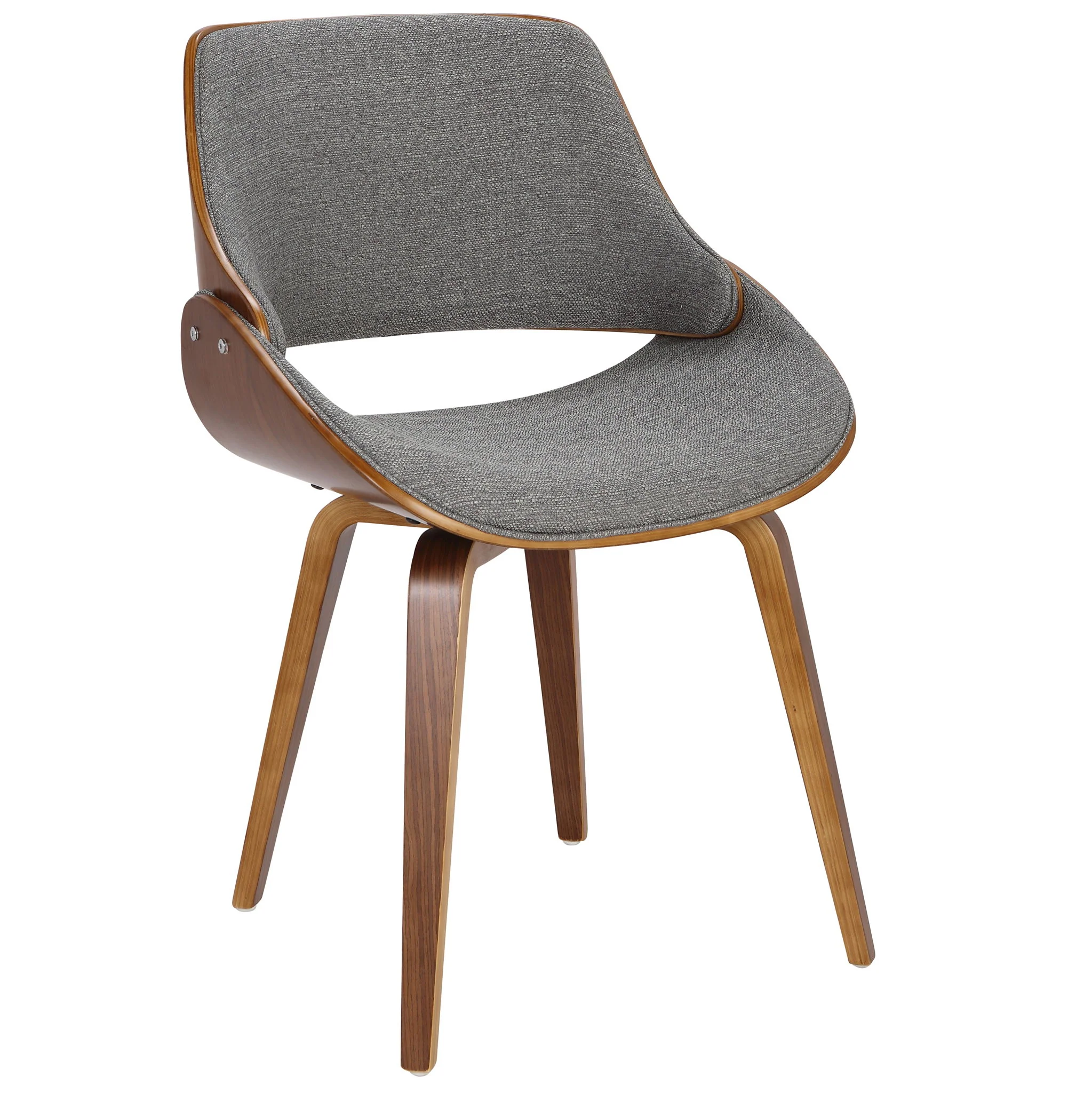 Fabrizzi - Mid-Century Modern Dining / Chair (Set of 2) - Walnut / Gray - Image 5