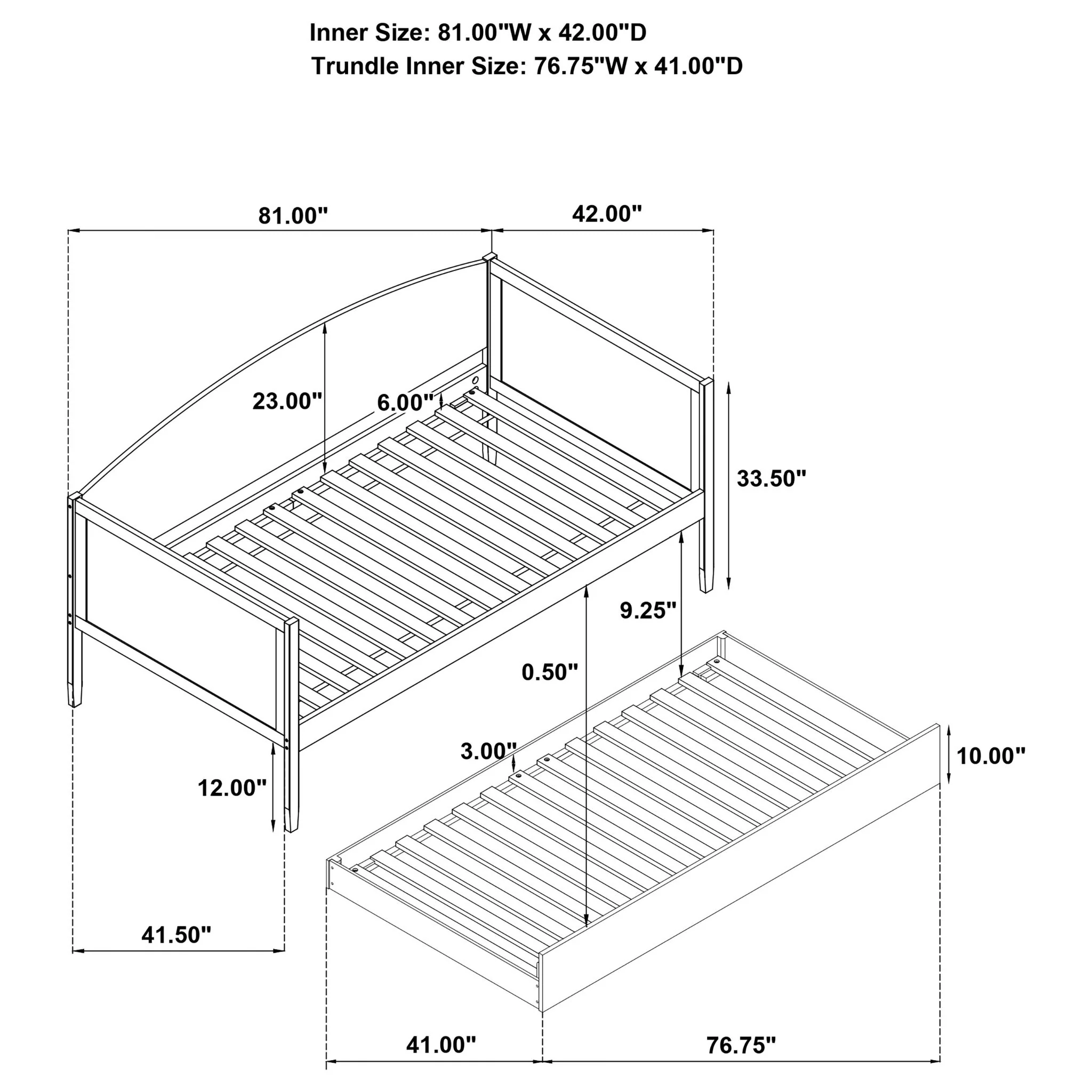 Fallbrook - Twin Daybed With Trundle - Walnut - Image 4
