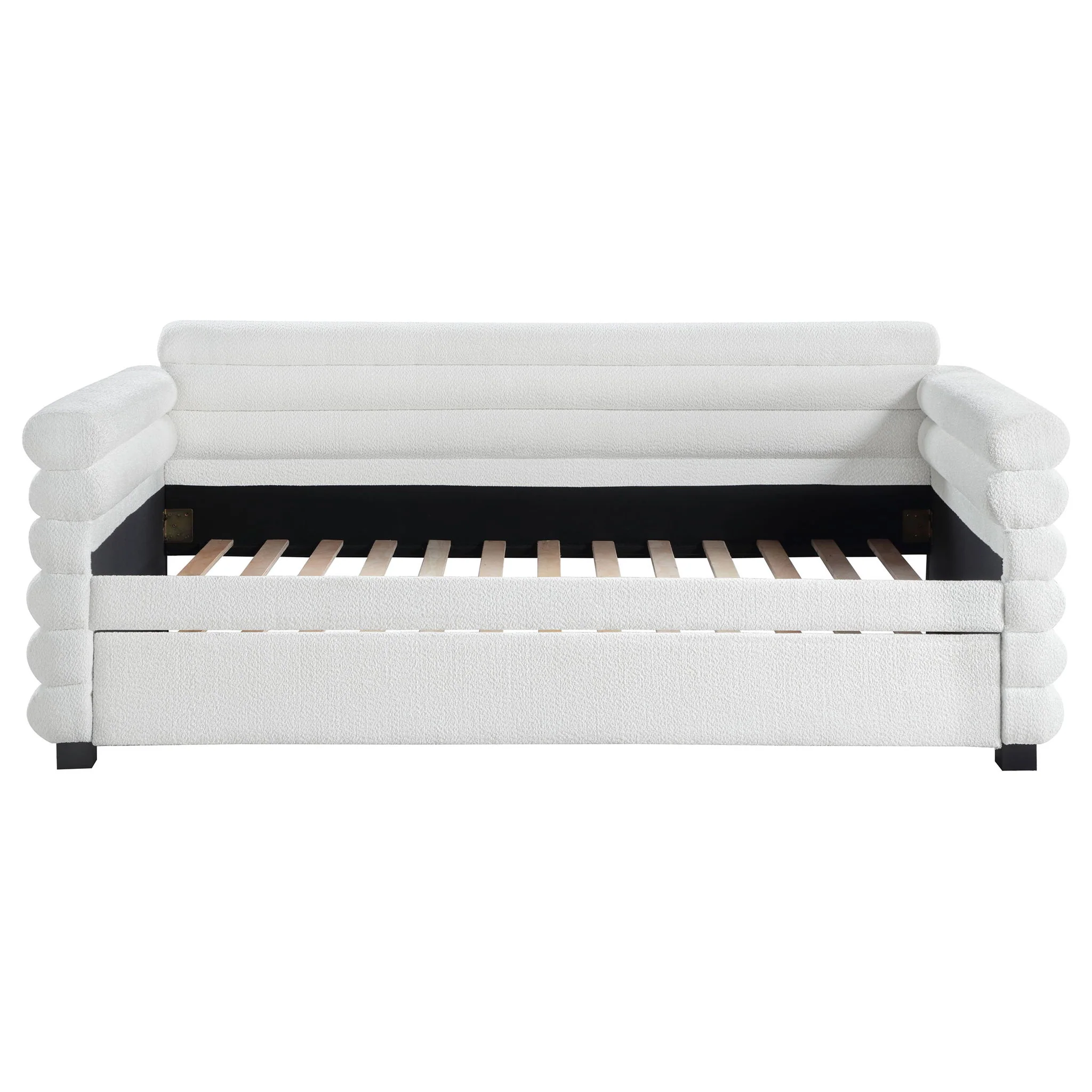 Fandango - Upholstered Twin Day Bed With Trundle - White - Image 8