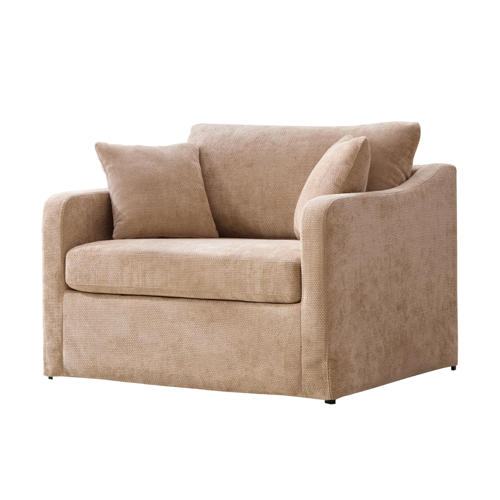 Farmhouse Accent Chair With 2 Bolster Pillows - Image 2