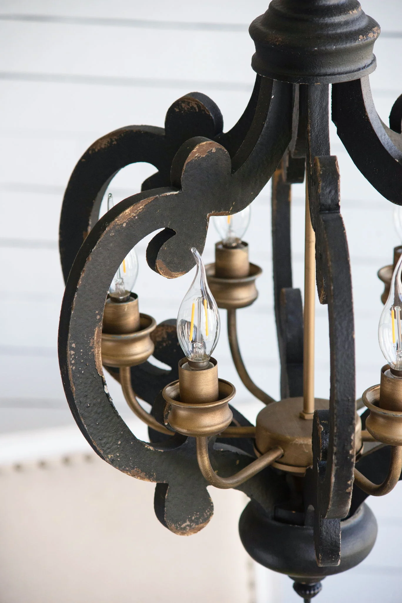 Farmhouse Chandelier, 6 Light Wood Chandelier Pendant Light Fixture With Adjustable Chain For Dining Room Living Room Entryway, Bulb Not Included - Image 8