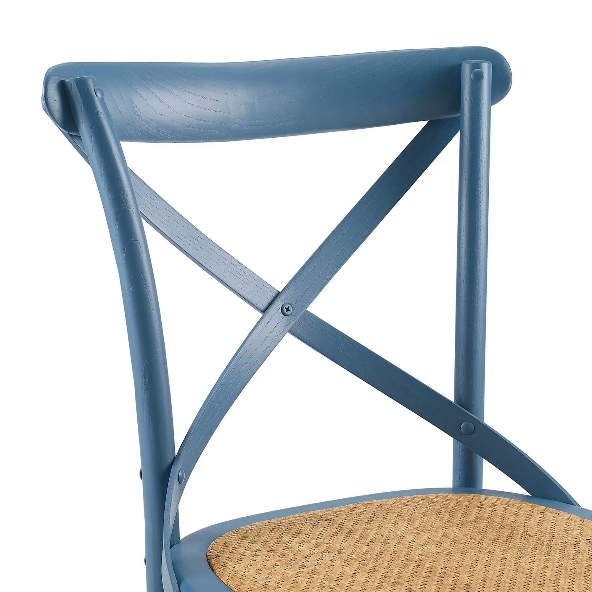 Farmhouse Elm Wood Dining Side Chair with Rattan Seat - Image 31