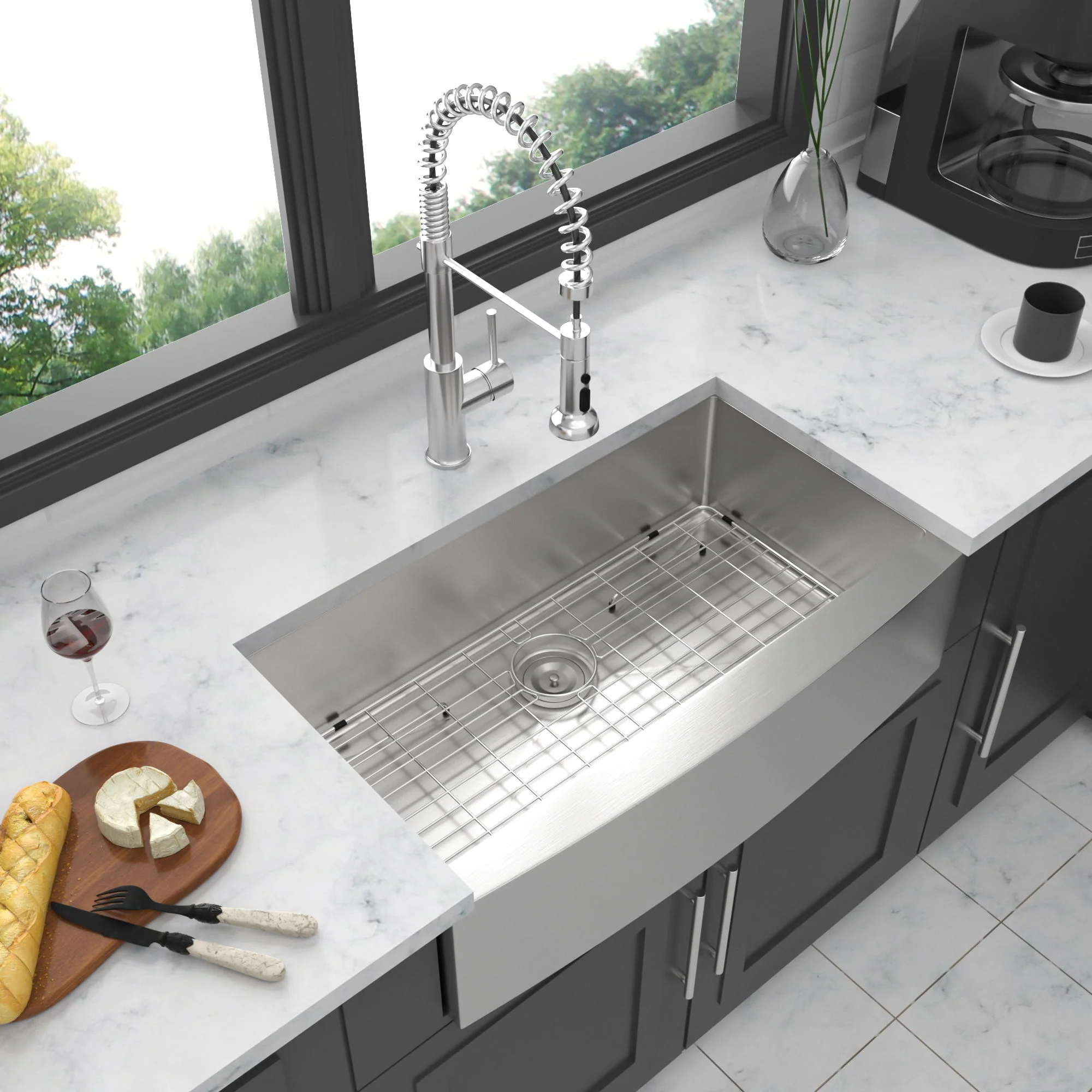 Farmhouse Kitchen Sink Stainless Steel Apron Front - Image 29
