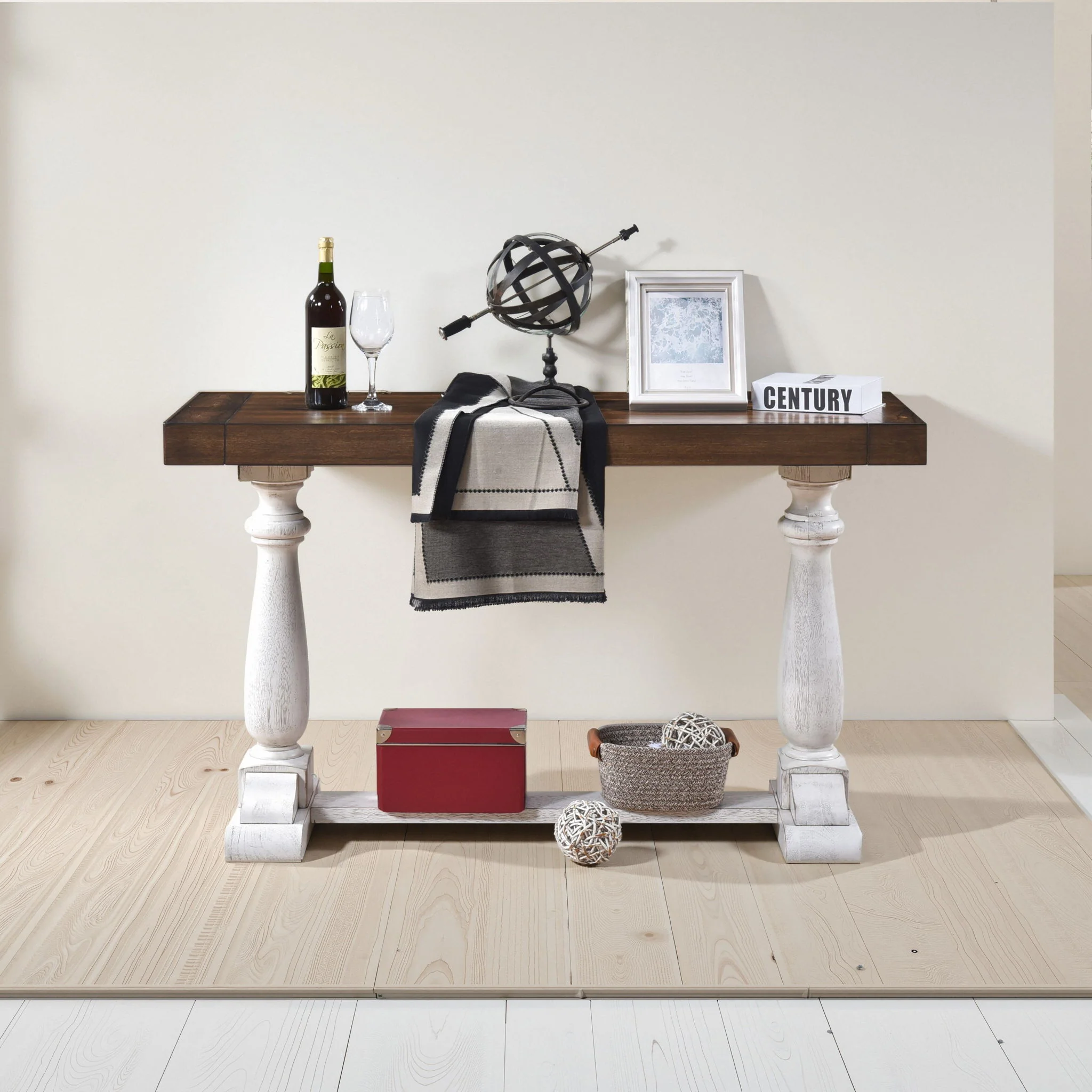Farmhouse Retro Design Pedestal Sofa Tabe