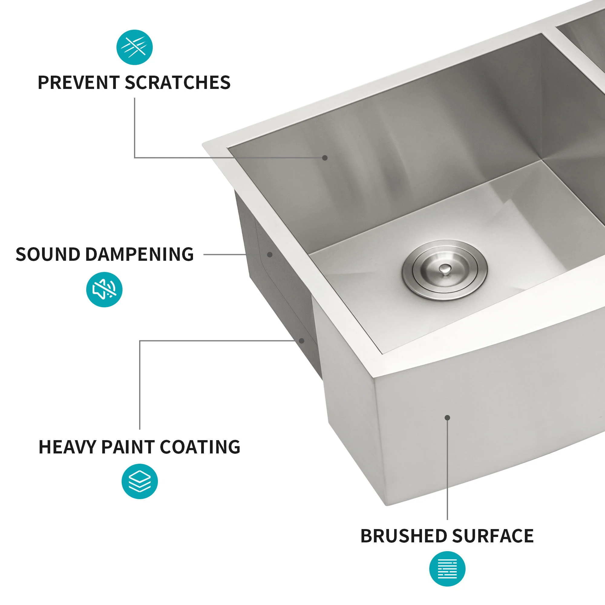 Farmhouse Sink With Double Bowl, 60 / 40 - Image 10