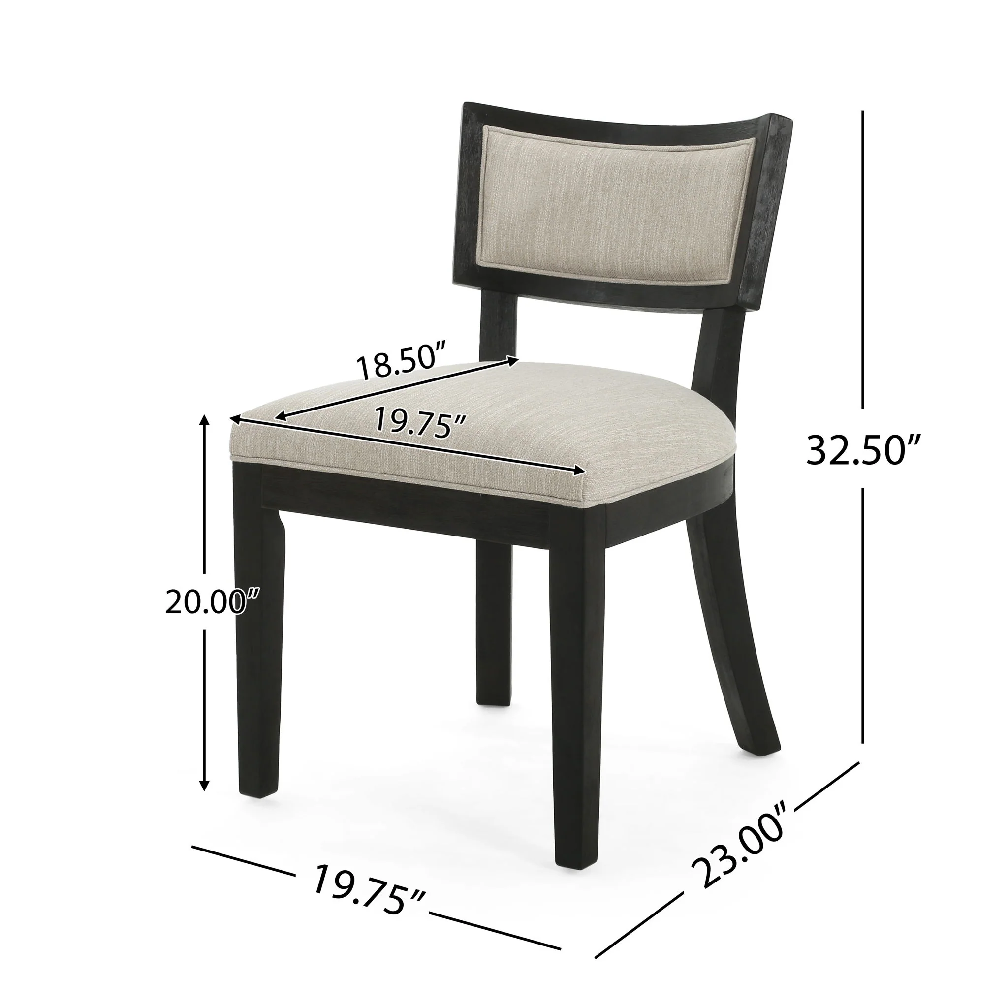 Farmhouse Style Fabric Upholstered Side Dining Chair Set - Image 5