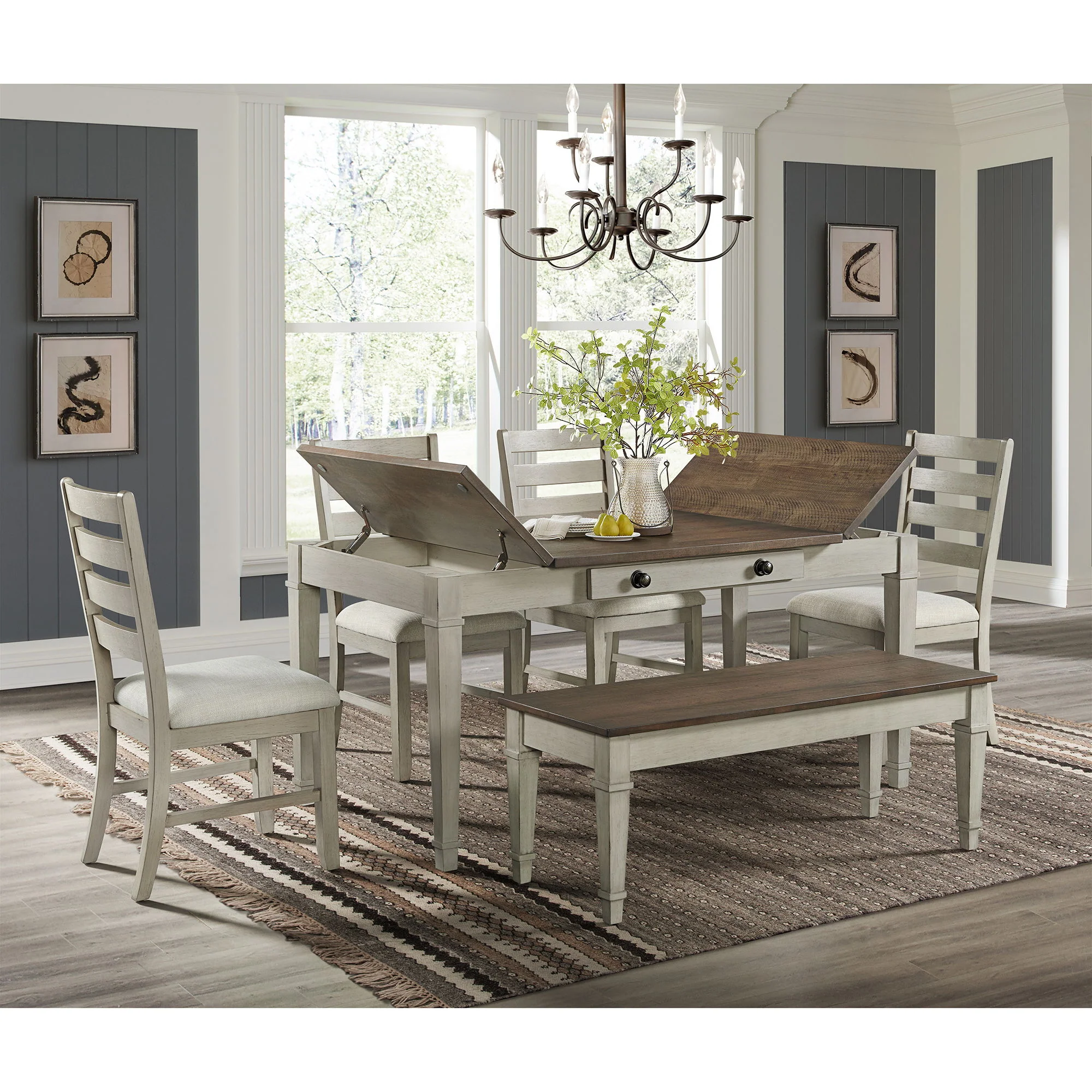 Farmington - Ladder Back Dining Side Chair (Set of 2) - Washed Stone / Light Beige - Image 8