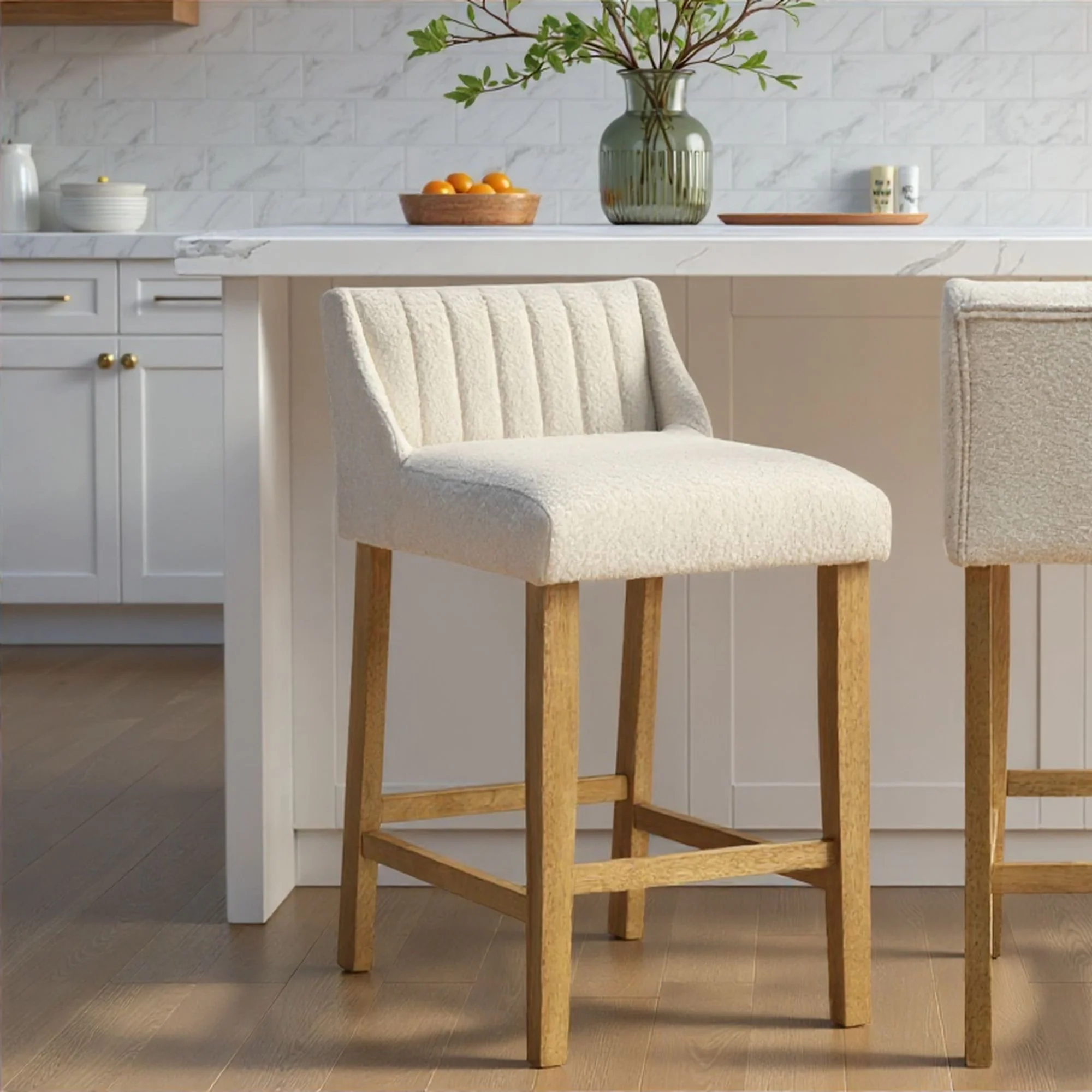 Fauna - Modern Transitional Wood Counter Height Kitchen Bar Stool - Image 11