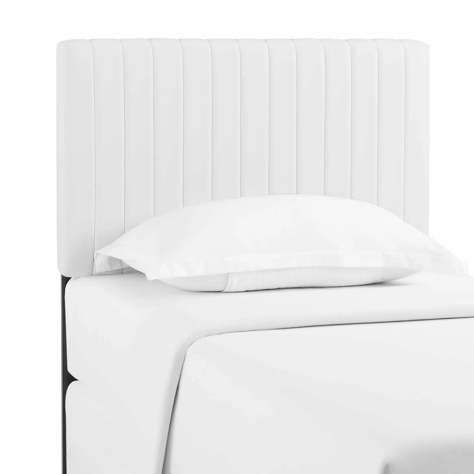 Faux Leather Upholstered Headboard with Channel Tufting - Image 5