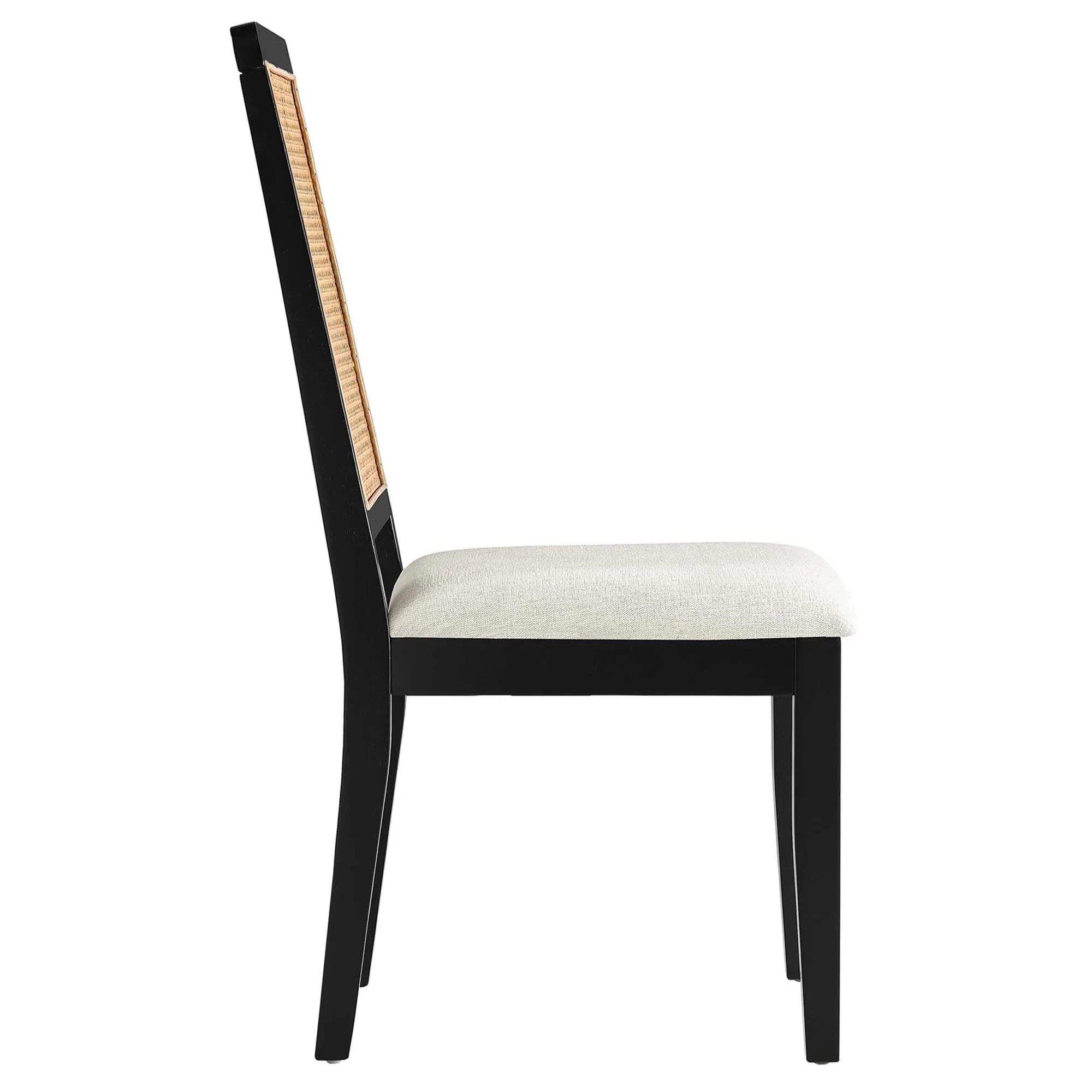 Faux Rattan and Wood Dining Side Chairs Set of 2 - Image 11