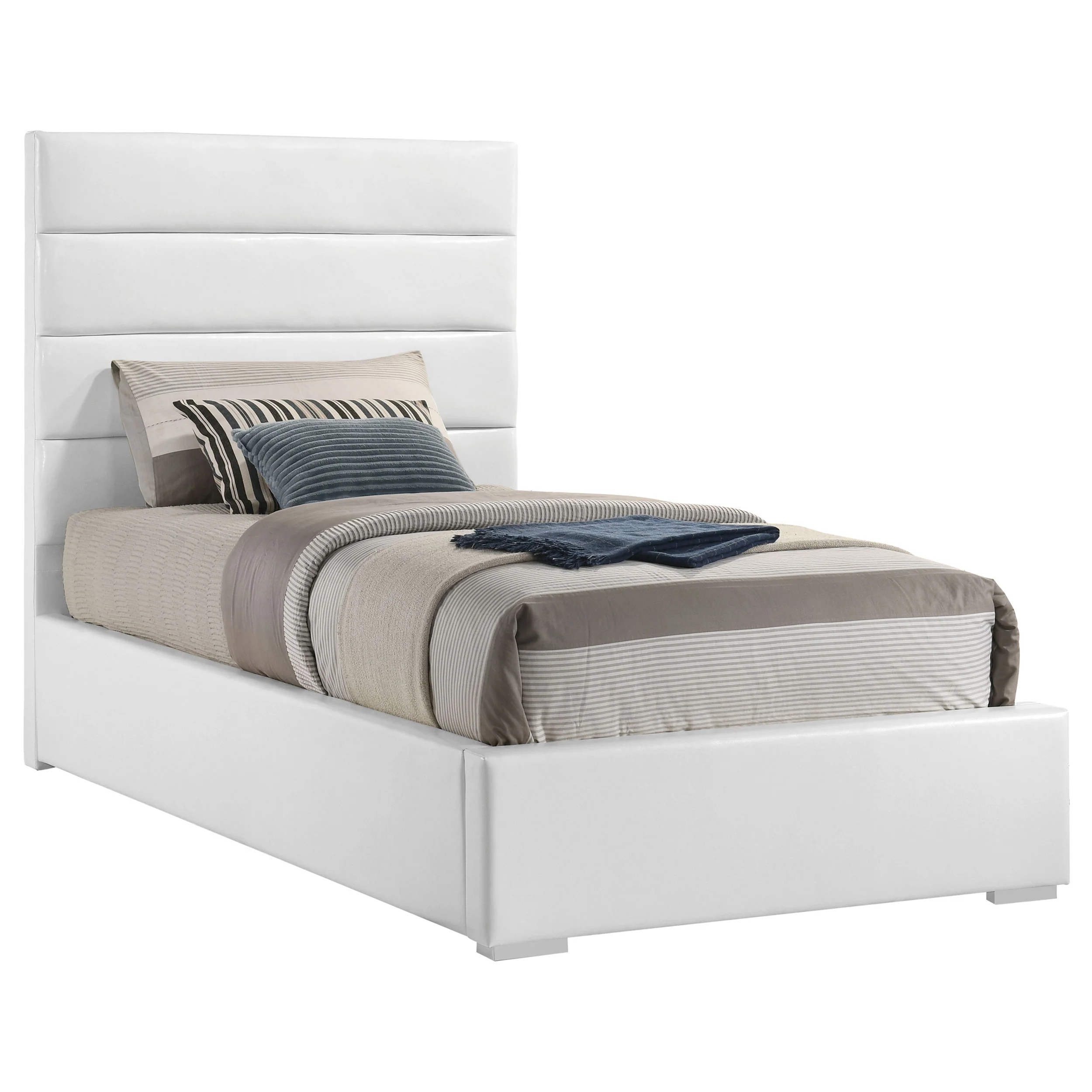 Felicity 53-inch Upholstered Twin Platform Bed White - Image 2