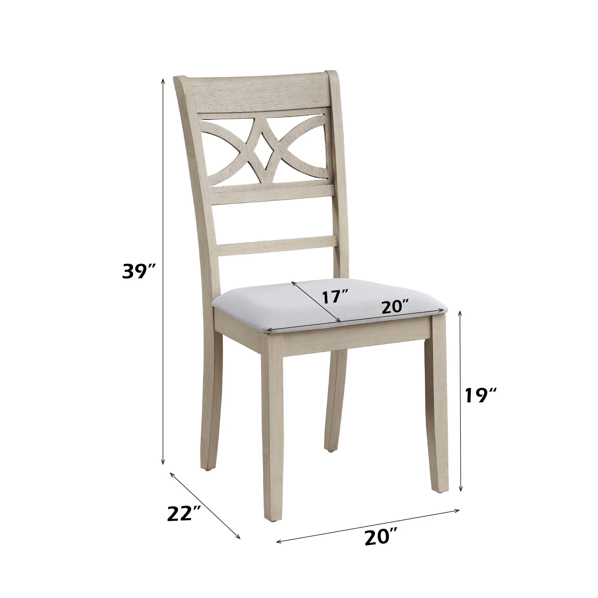 Ferris - 7 Piece Dining Set With Cross Back Chairs And Rectangular Table - Antique White - Image 3