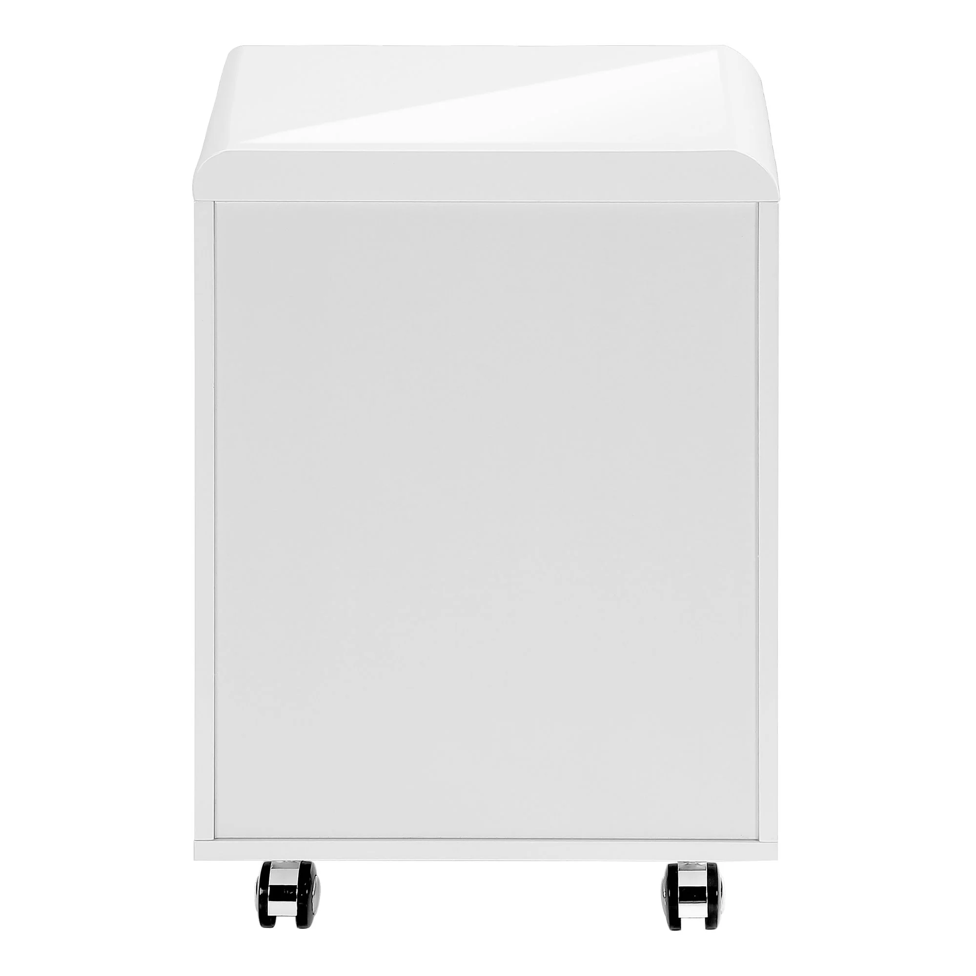 File Cabinet, Rolling Mobile, Storage Drawers, Printer Stand, Office, Work, Glossy Contemporary, Modern - White - Image 3